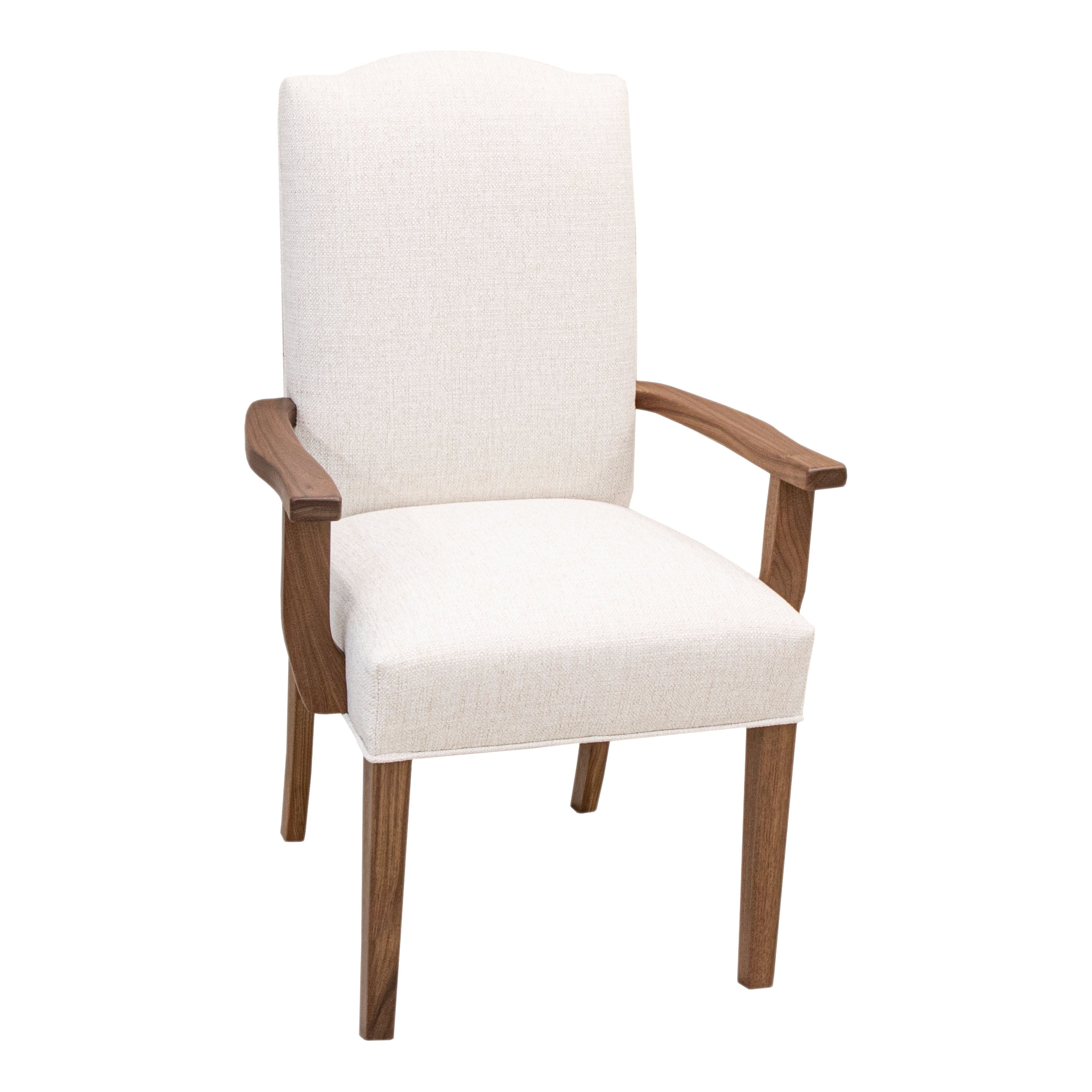 Jasper Upholstered Dining Chair with Wood Arms