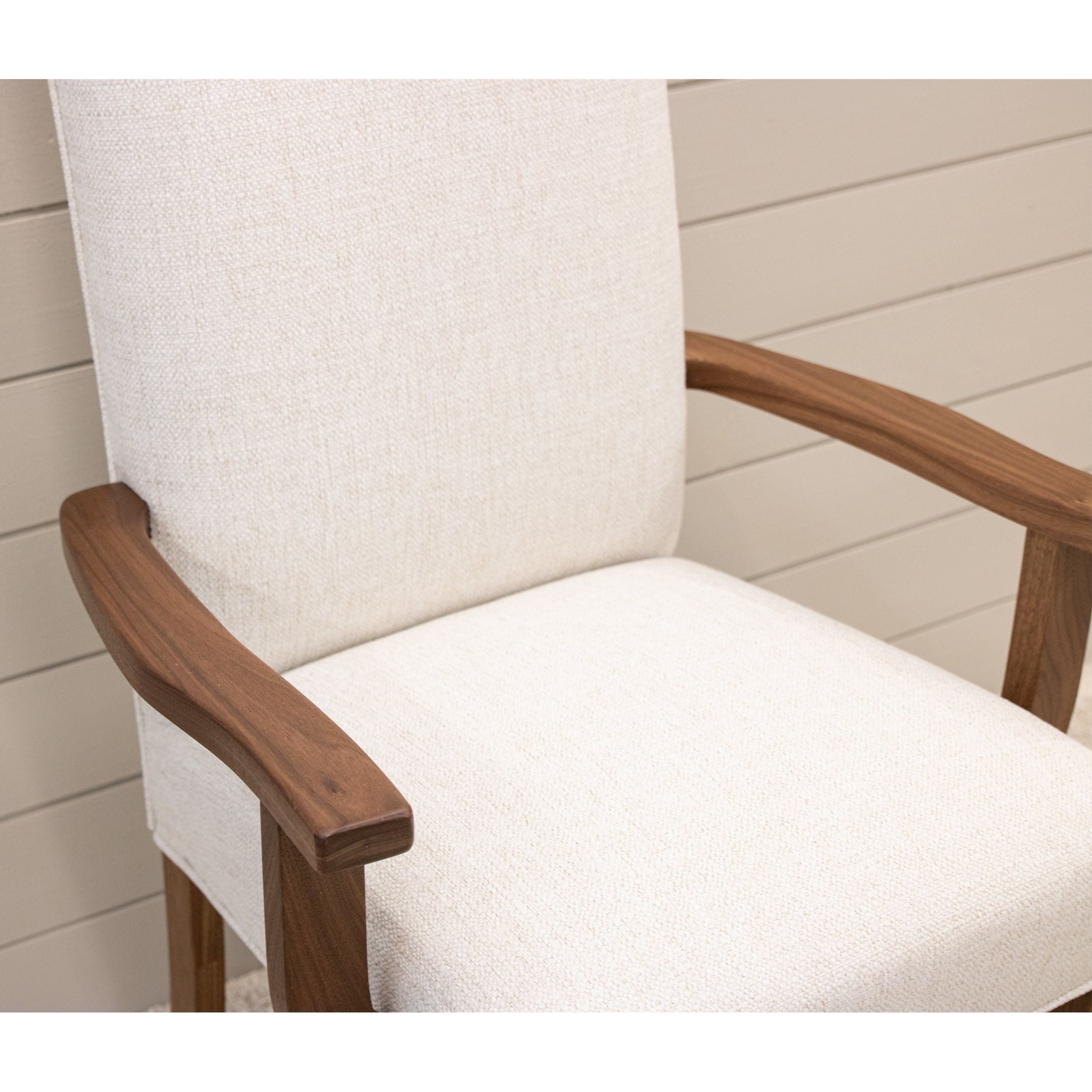 Jasper Upholstered Dining Chair with Wood Arms