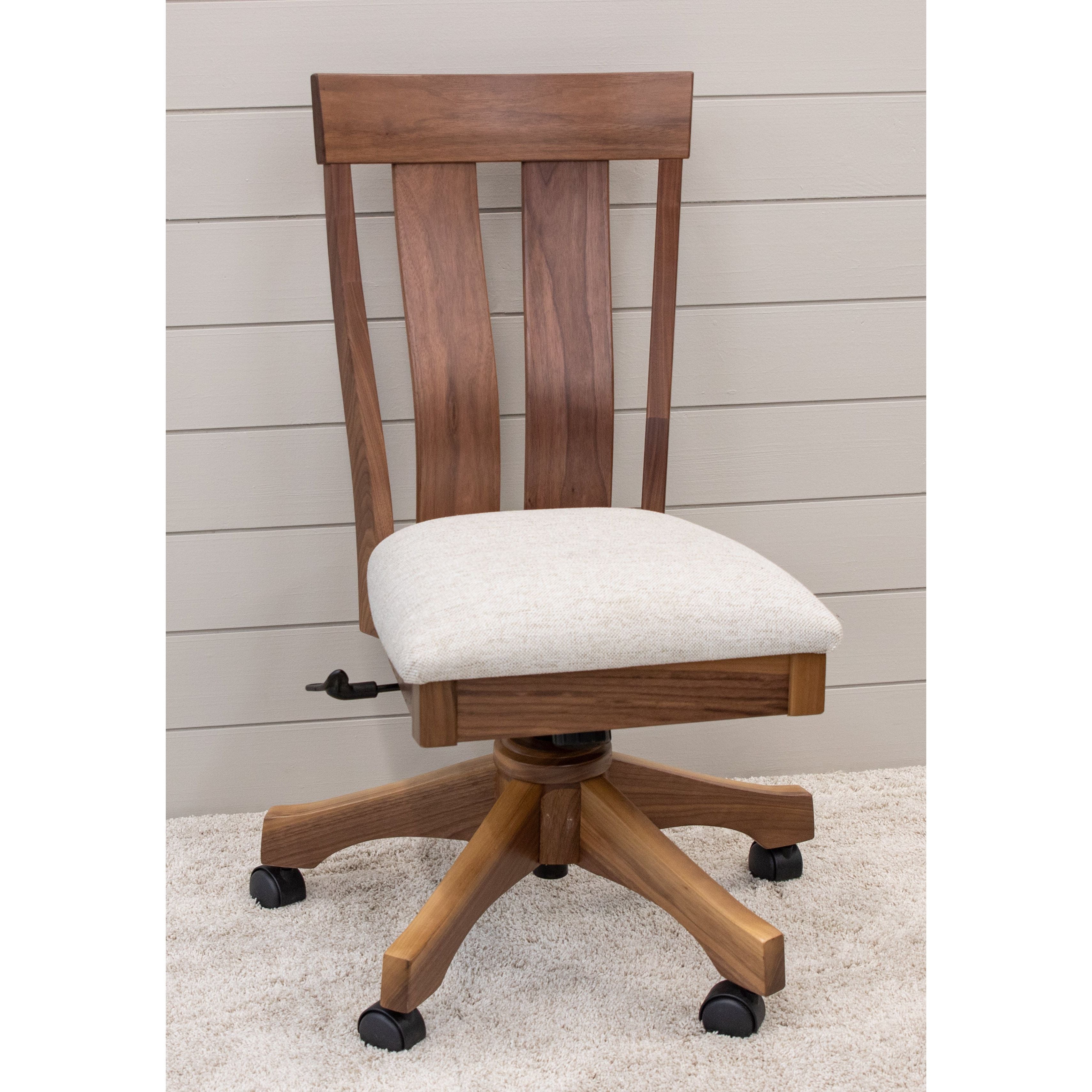 Kinglet Walnut Wood Office Chair with Fabric Seat