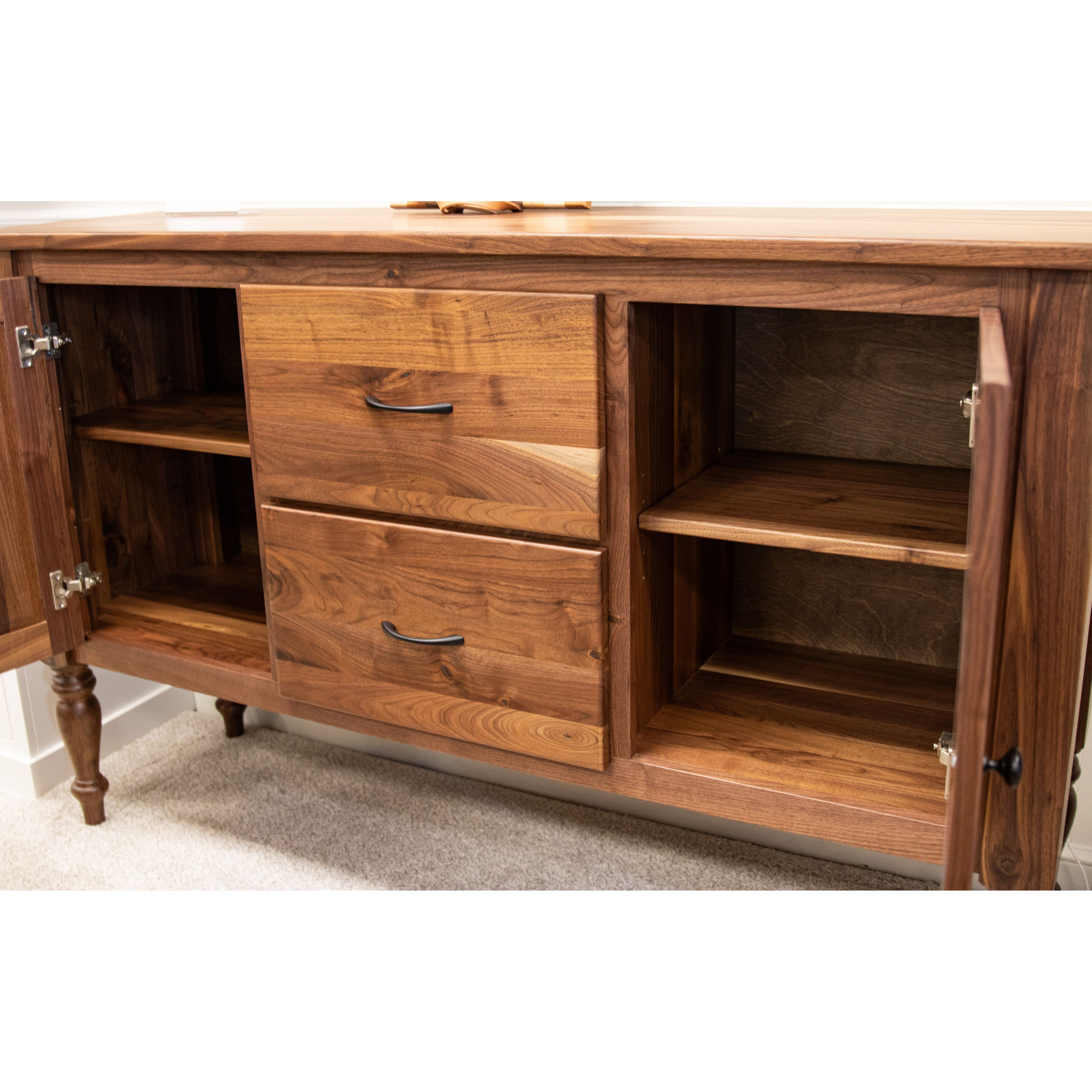 Laker Walnut Wood Buffet Cabinet | Natural Walnut Sideboard