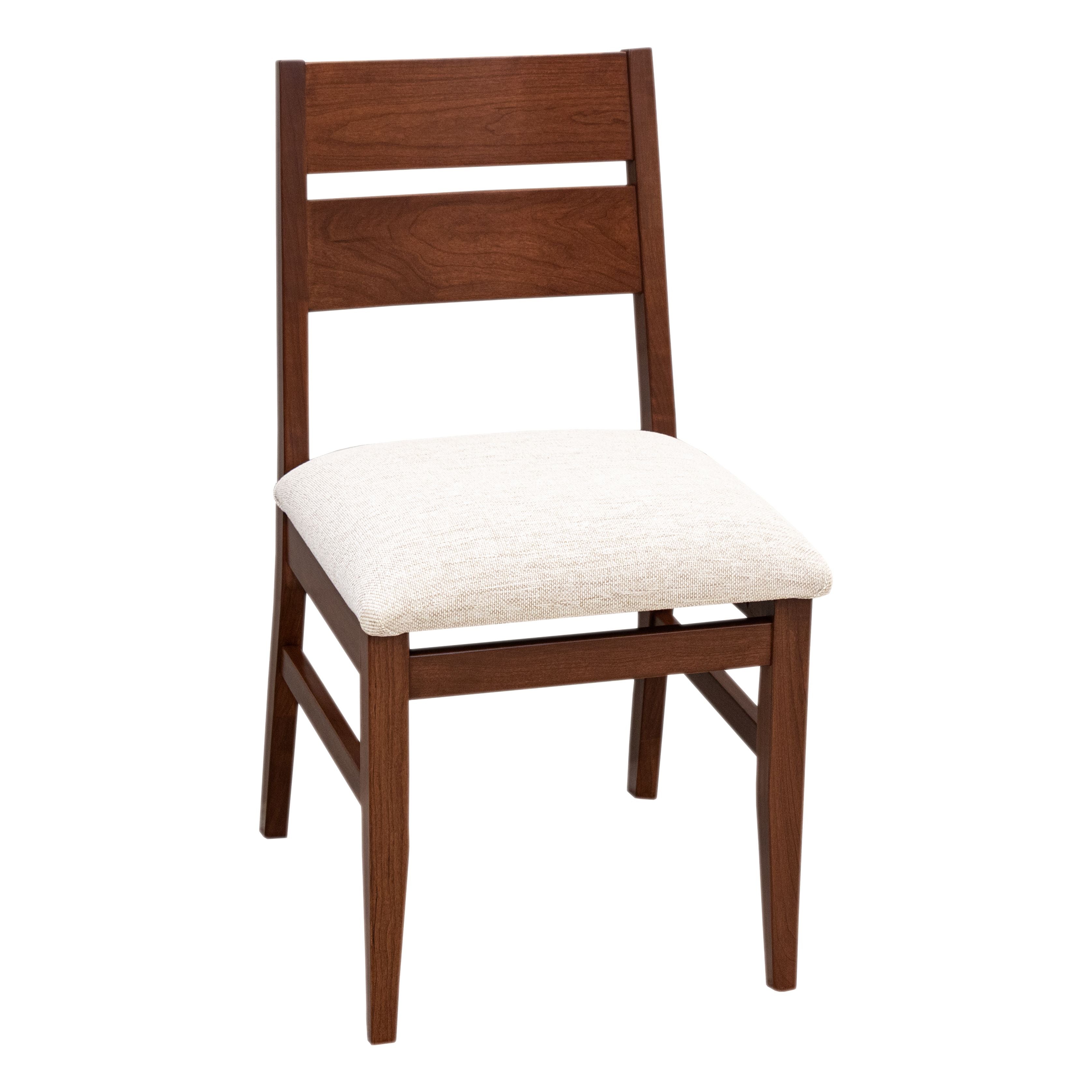 Laker Cherry Wood Side Dining Chair with Fabric Seat in Asbury Color