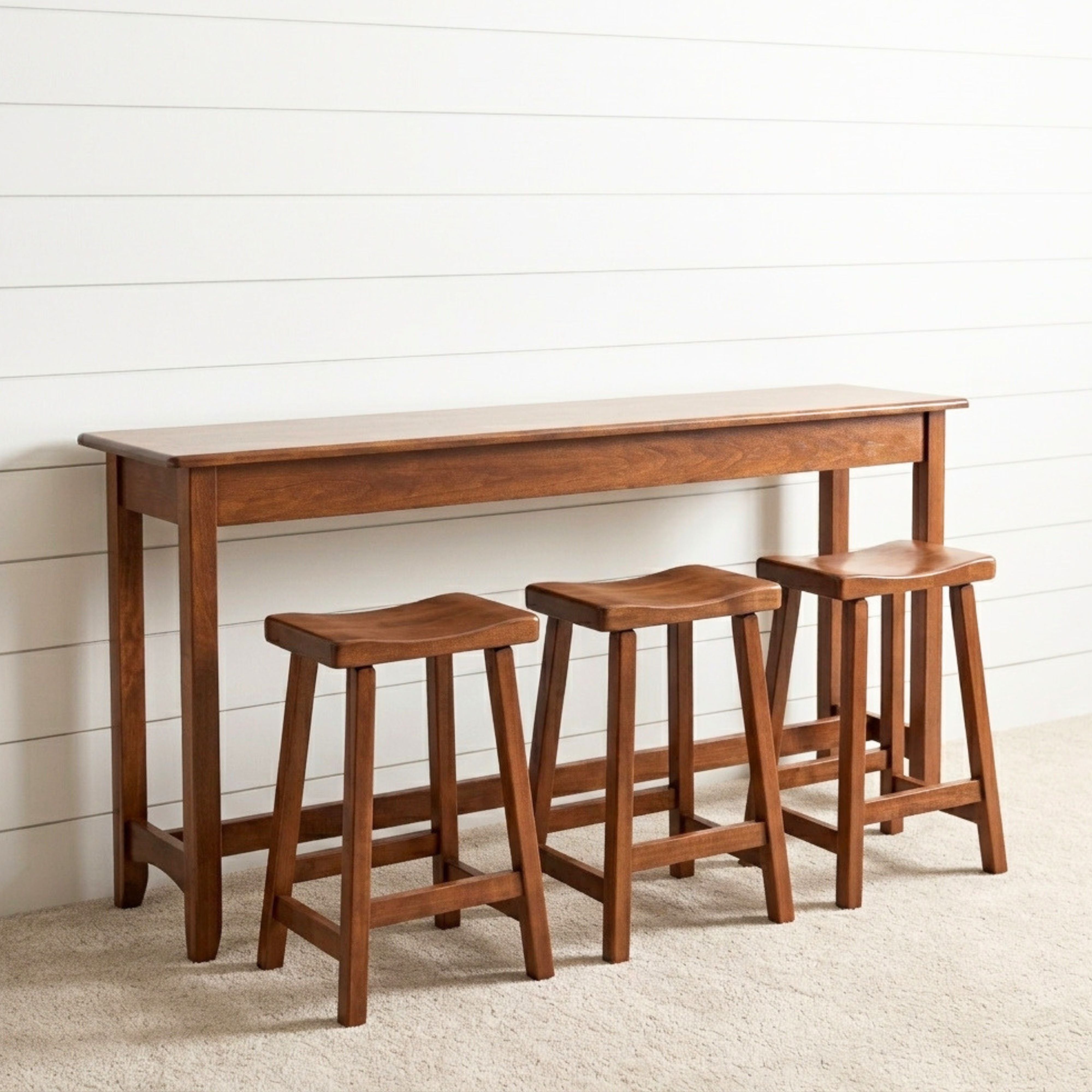 Austin Maple Wood Sofa Bar with Stools - BOS