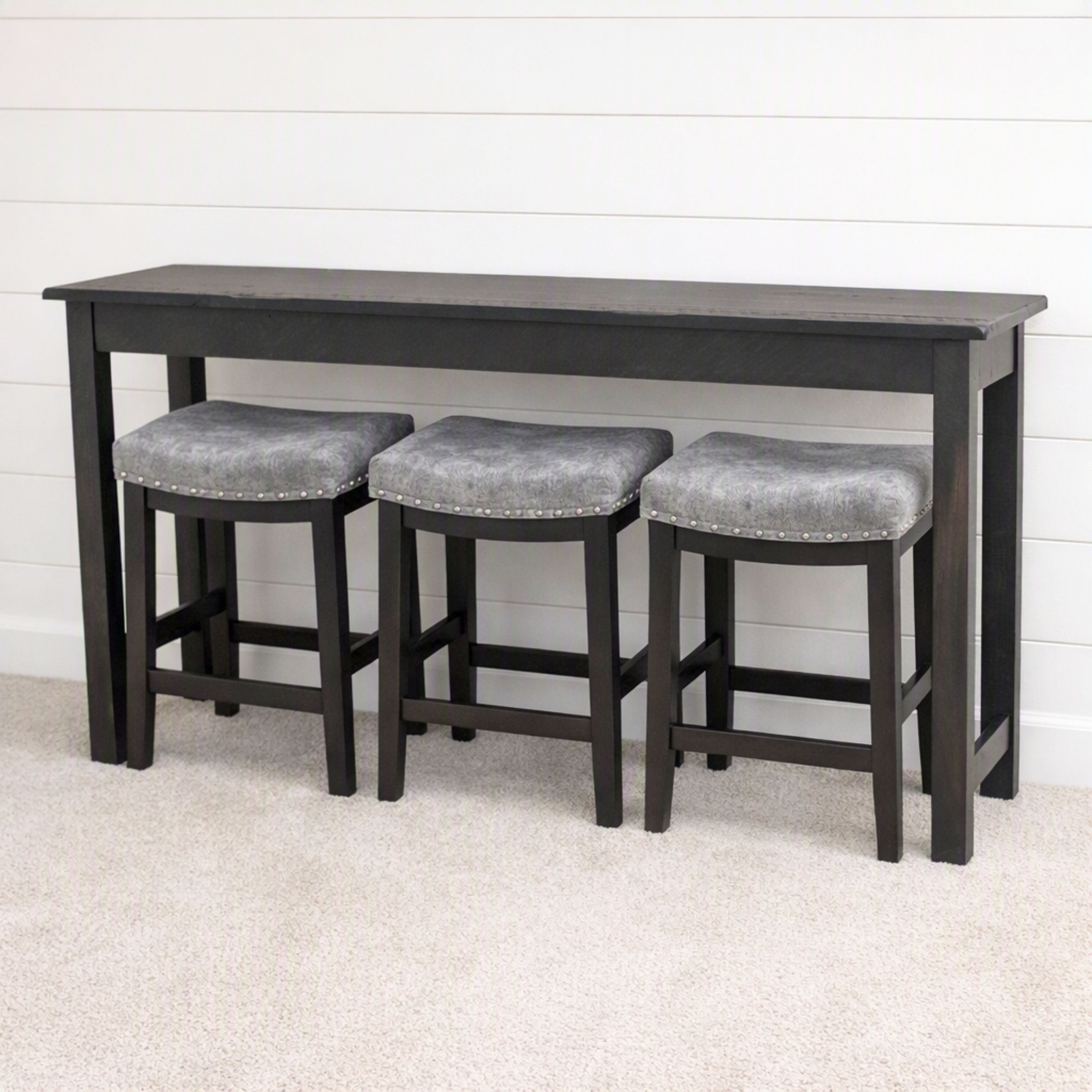 Milltown Maple Wood Sofa Bar Table with Stools - EB