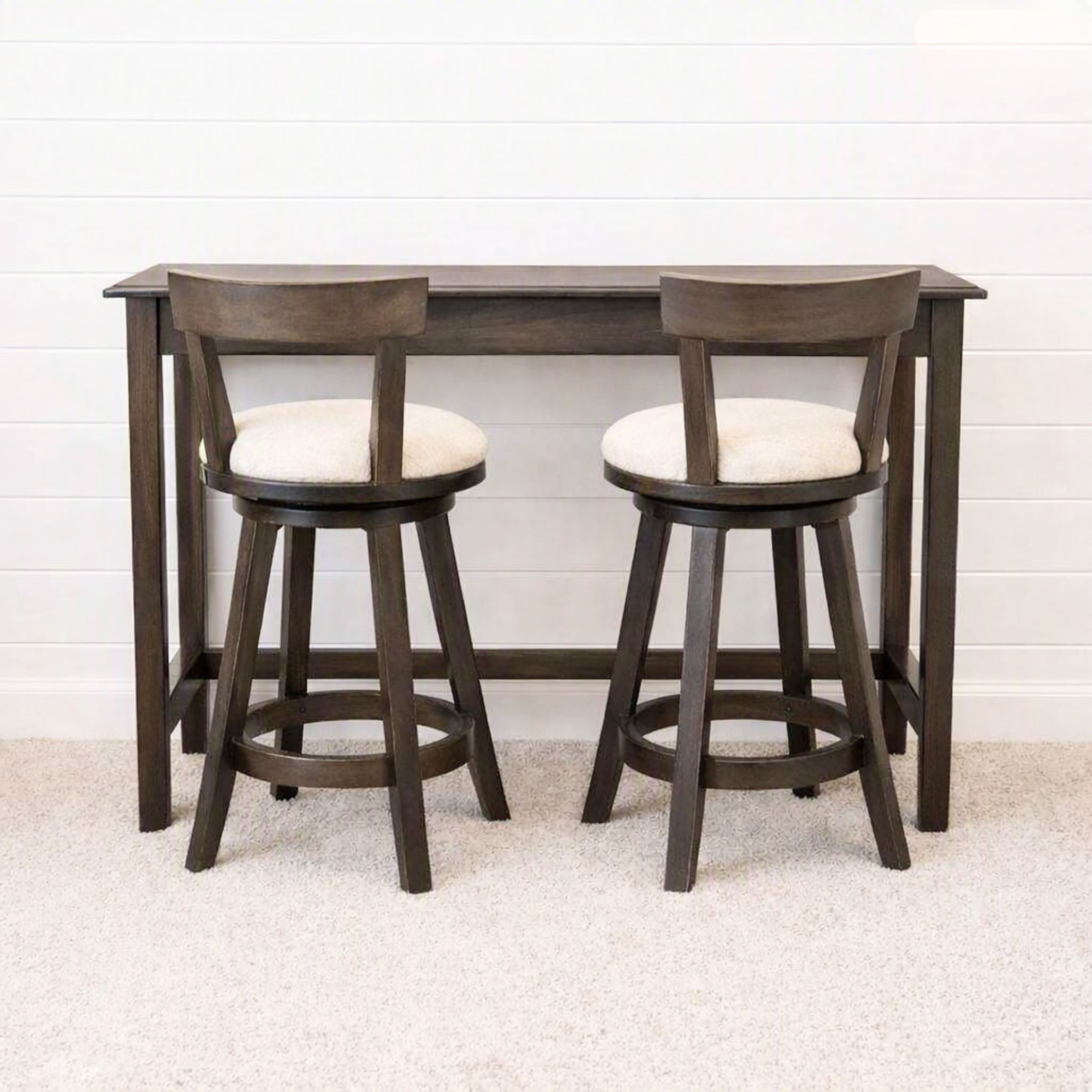 Austin Dark Maple Sofa Bar Table with Swivel Chairs - GS