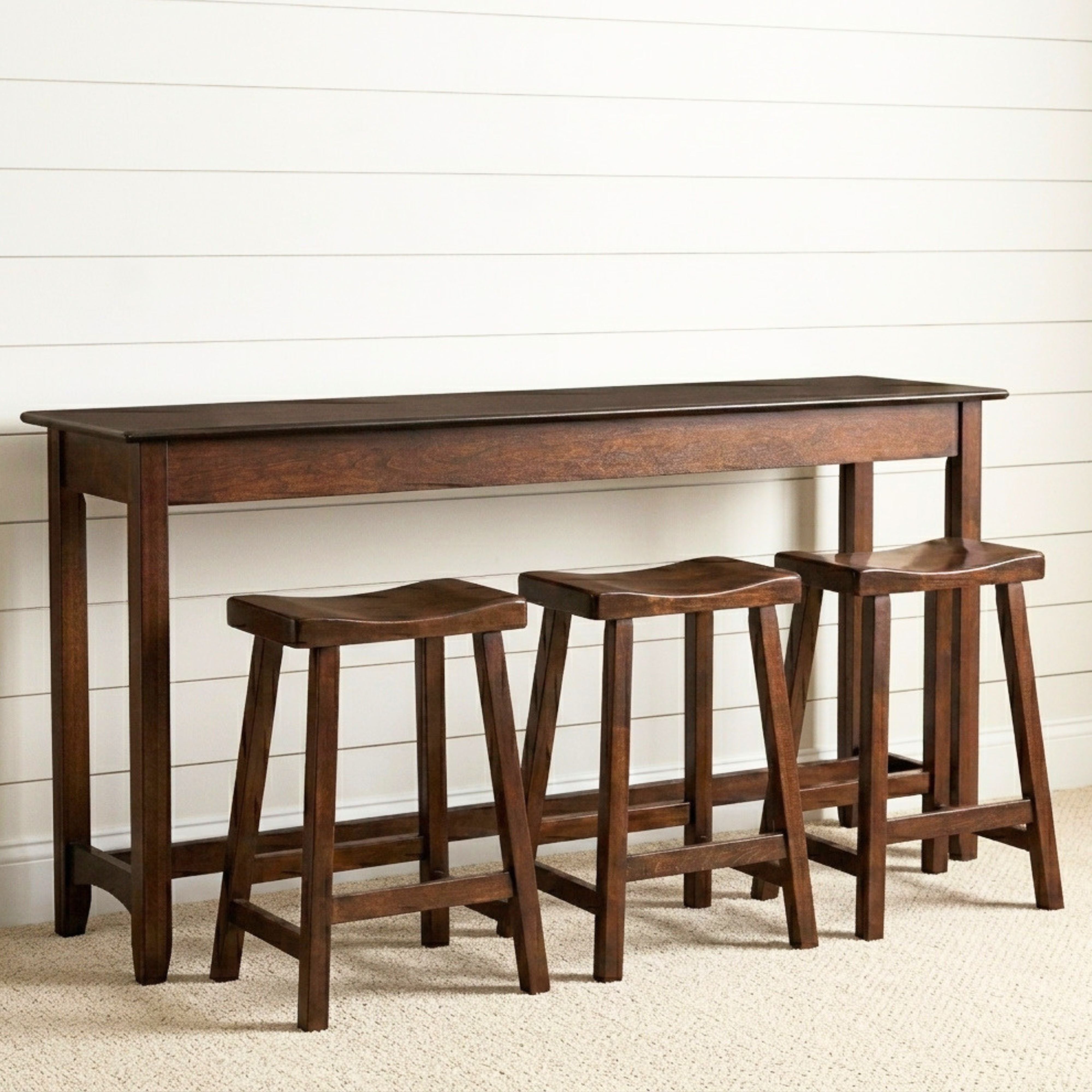 Austin Dark Maple Sofa Bar with Stools - RT