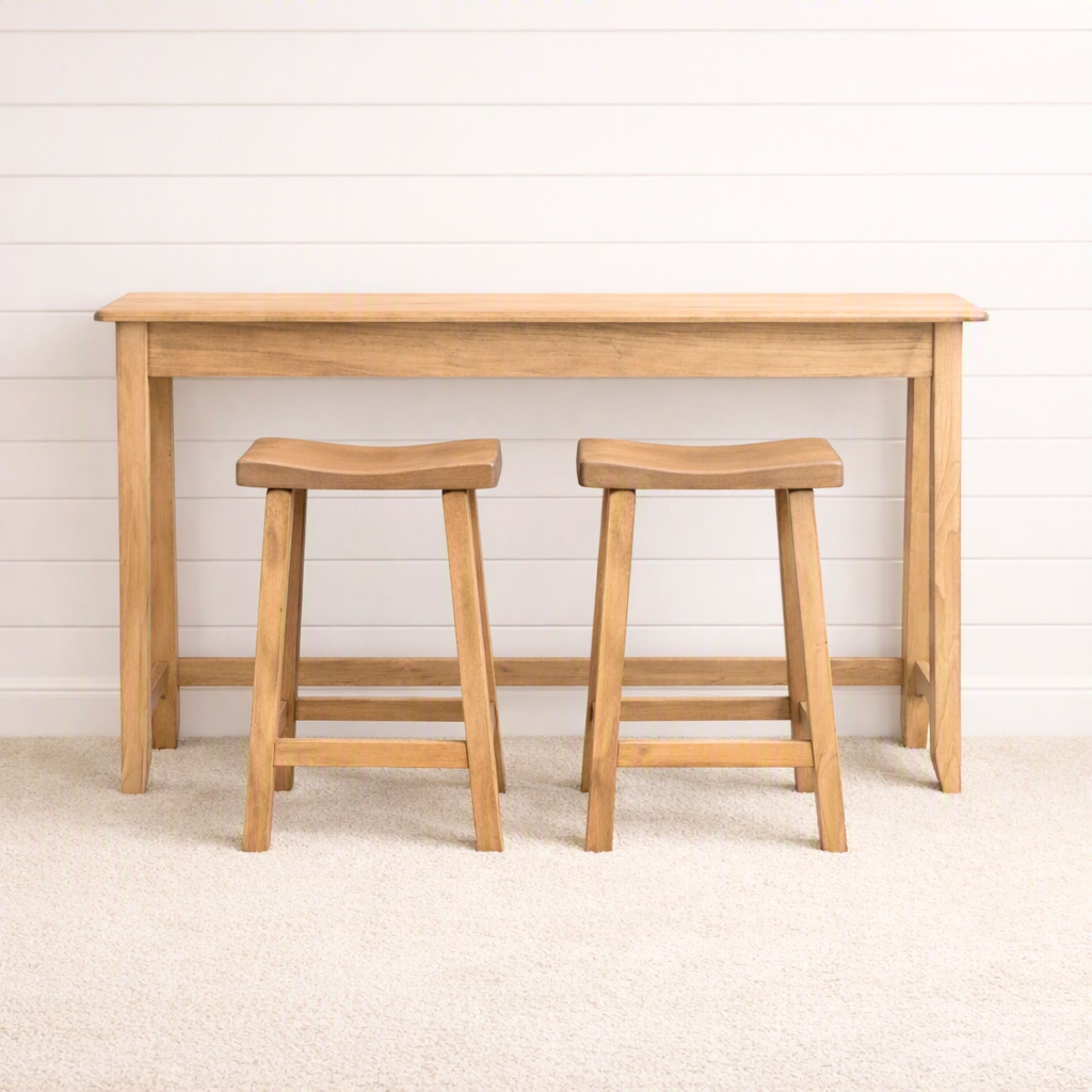 Austin Light Maple Sofa Bar Table with Stools - DS