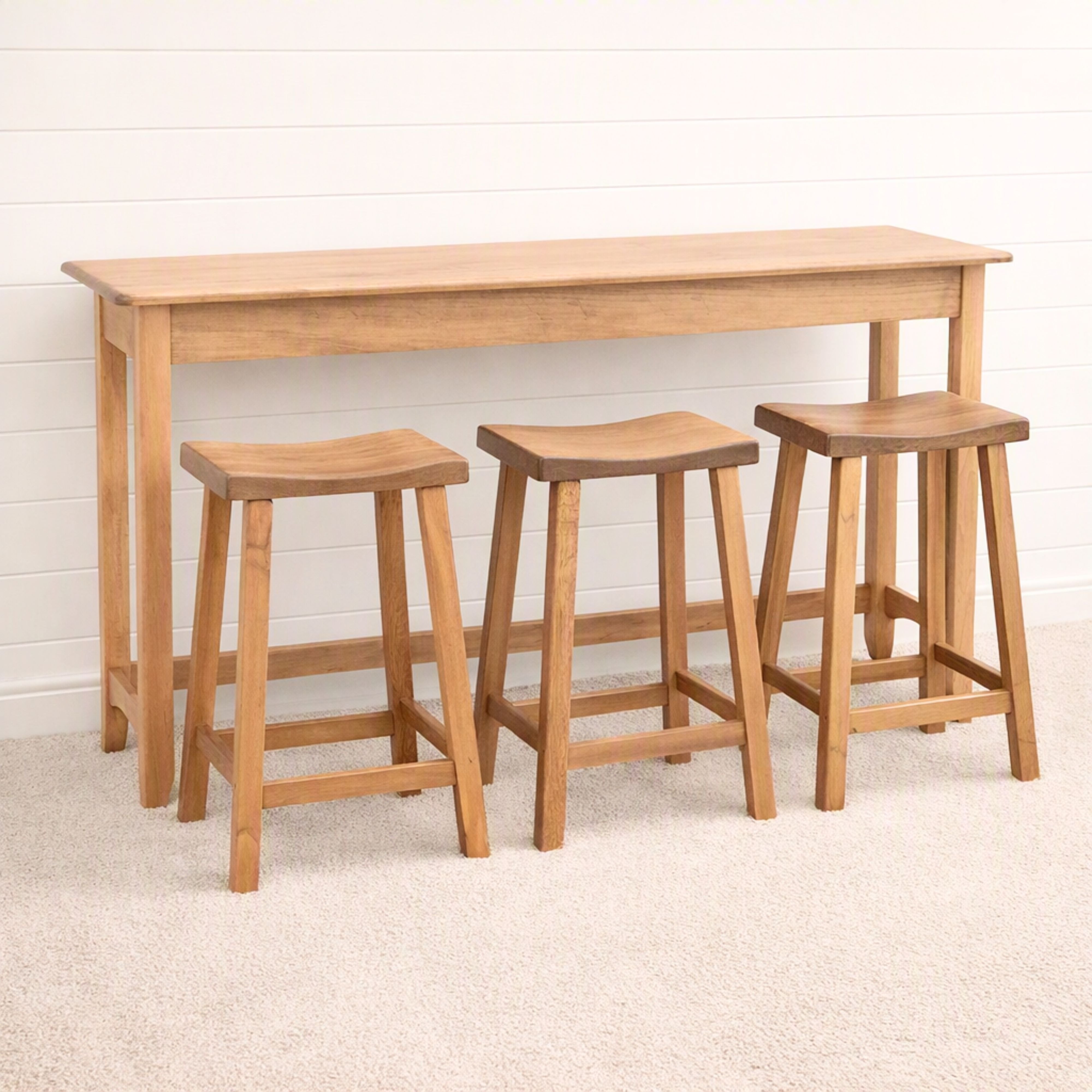 Austin Light Maple Sofa Bar Table with Stools - WB