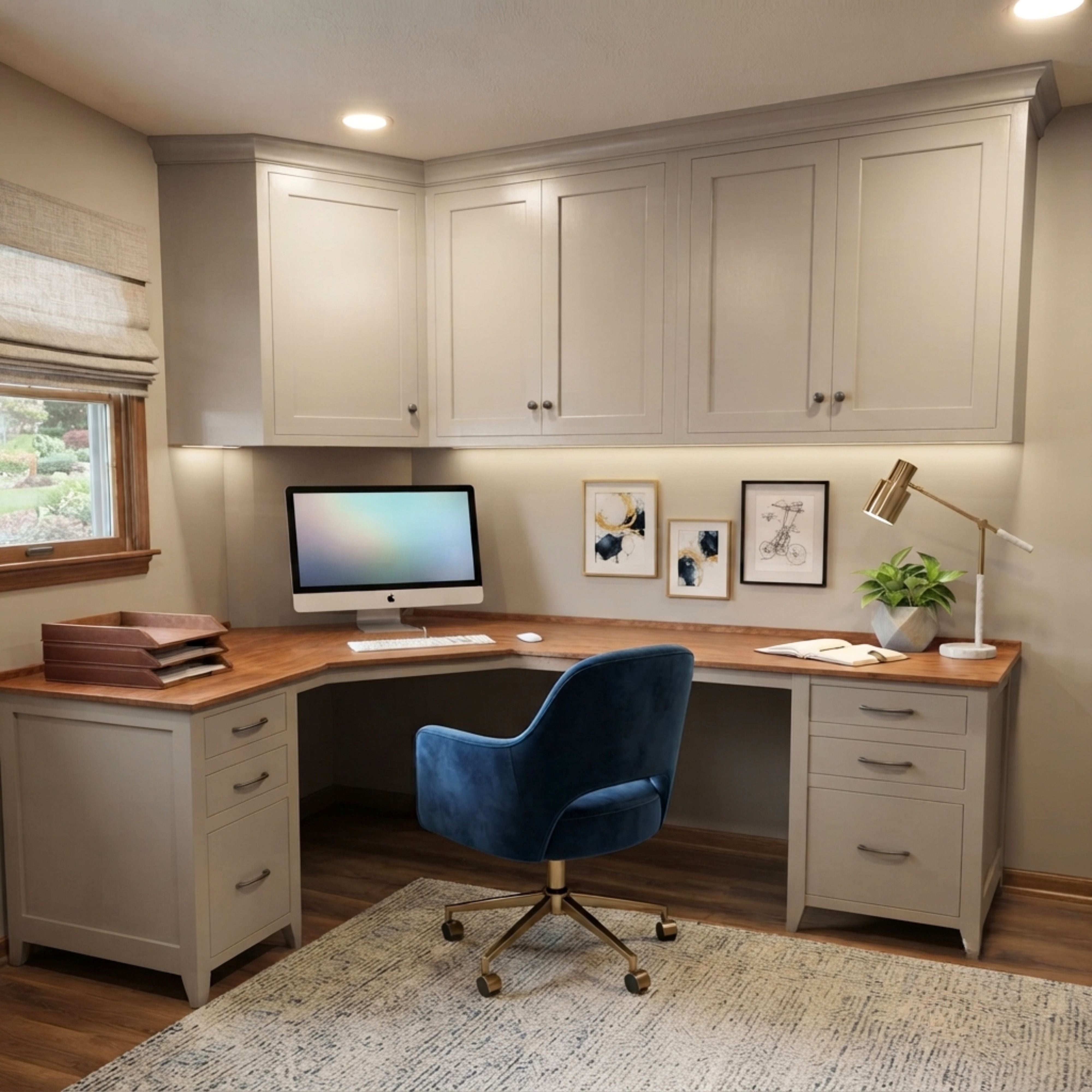 Custom Built in Jackson Classic L Shaped Corner Executive Desk
