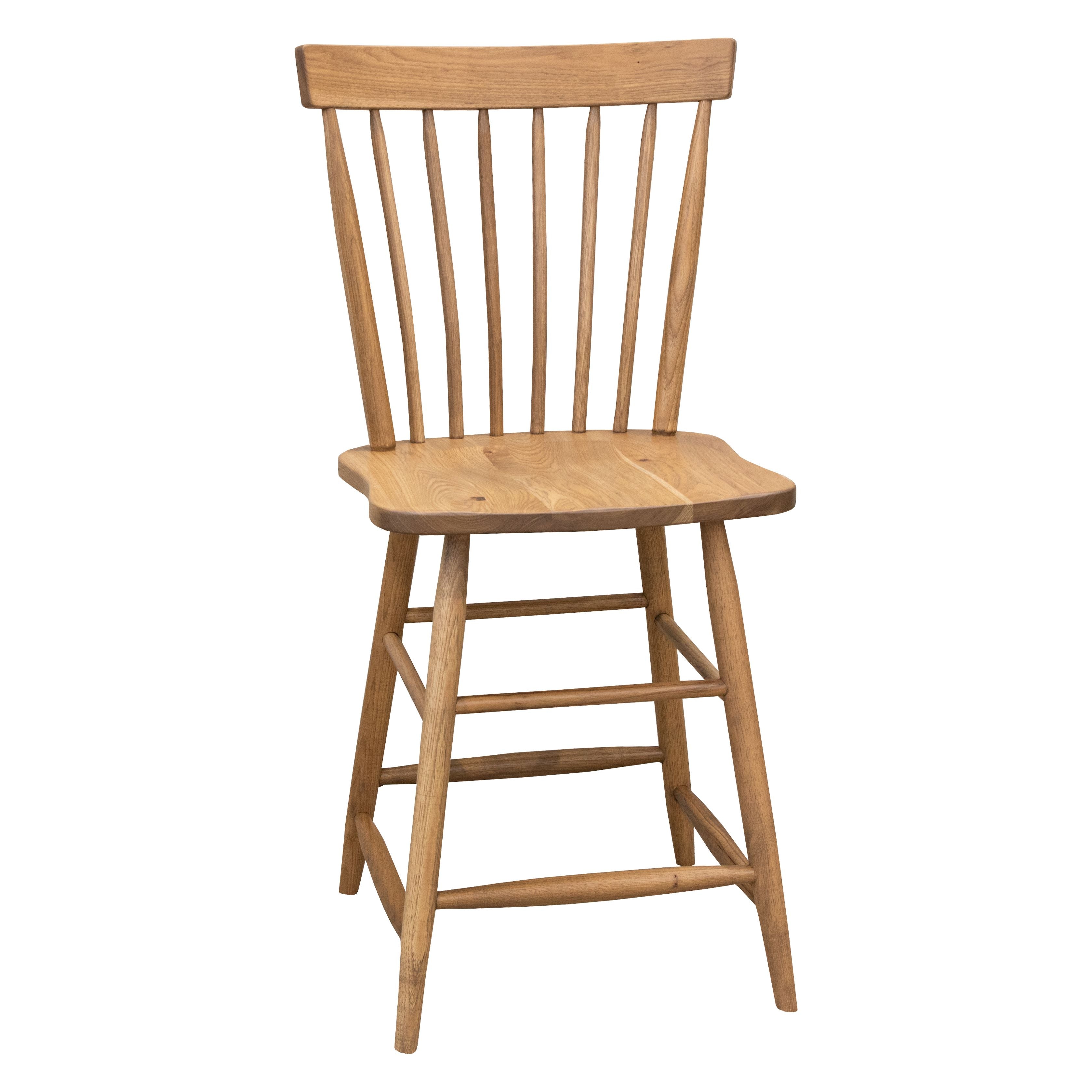 Millcreek Windsor Hickory Wood 24" Stationary Bar Stool | WB