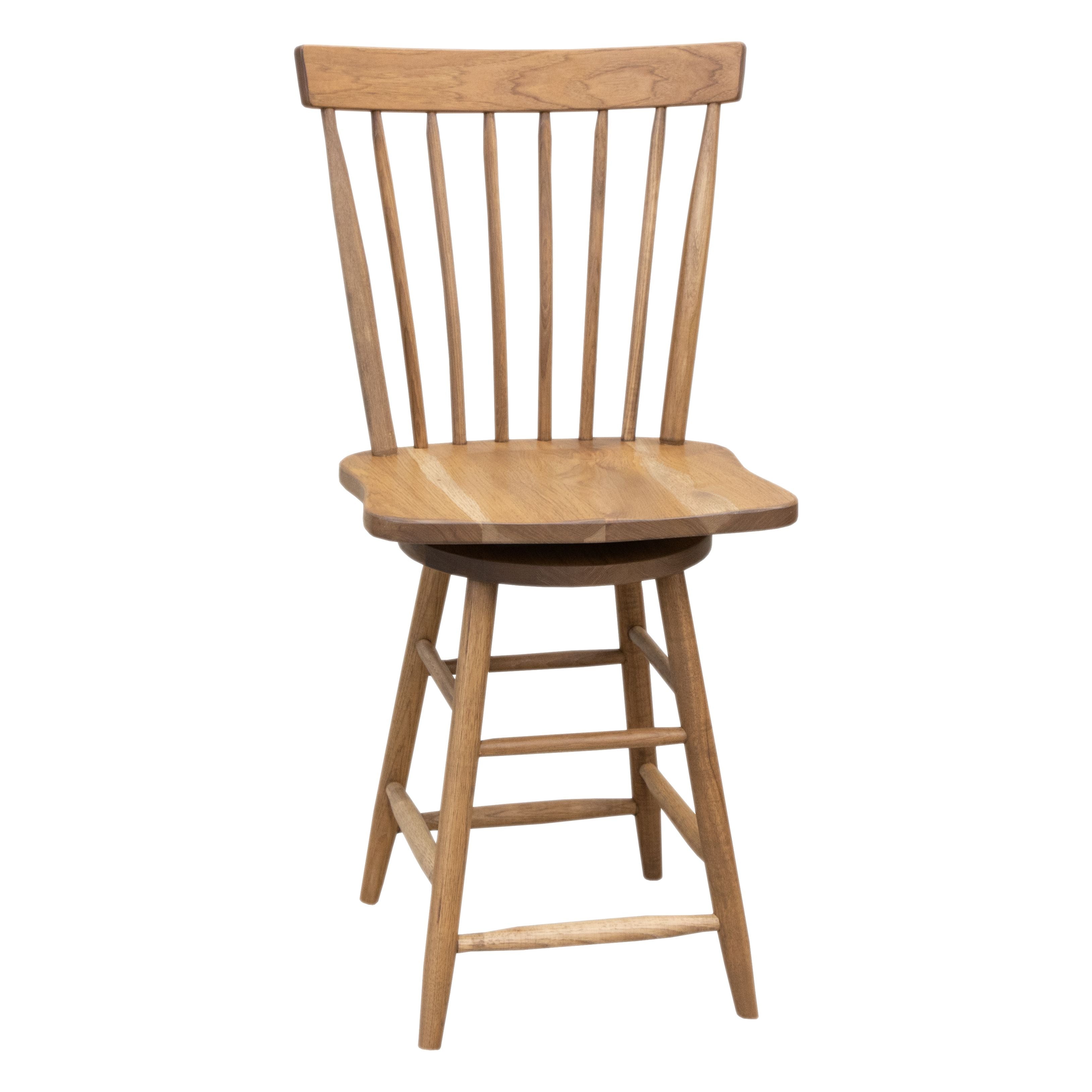 Millcreek Windsor Hickory Wood 24" Swivel Bar Stool | WB