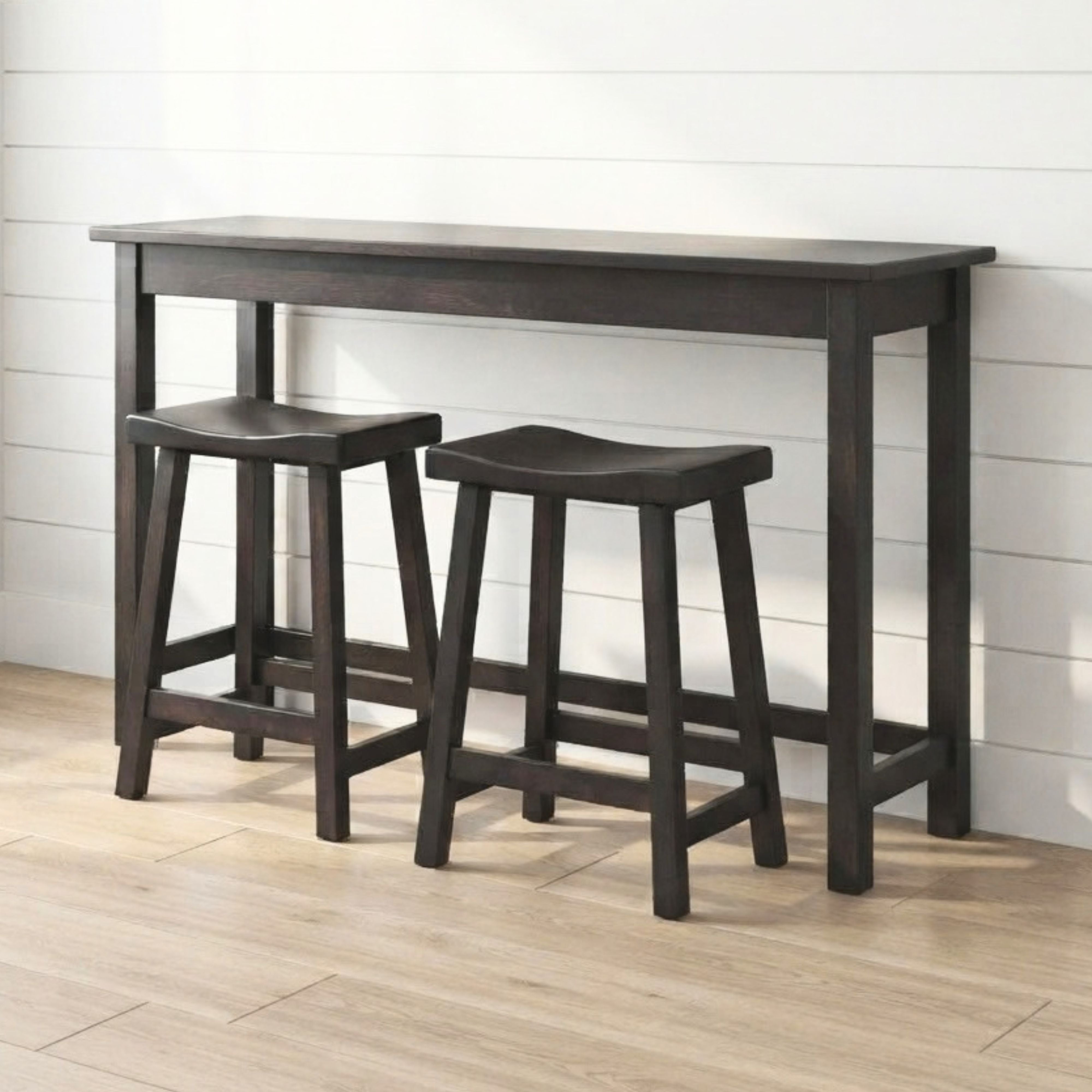 Milltown Dark Maple Sofa Bar Table with Stools - DK