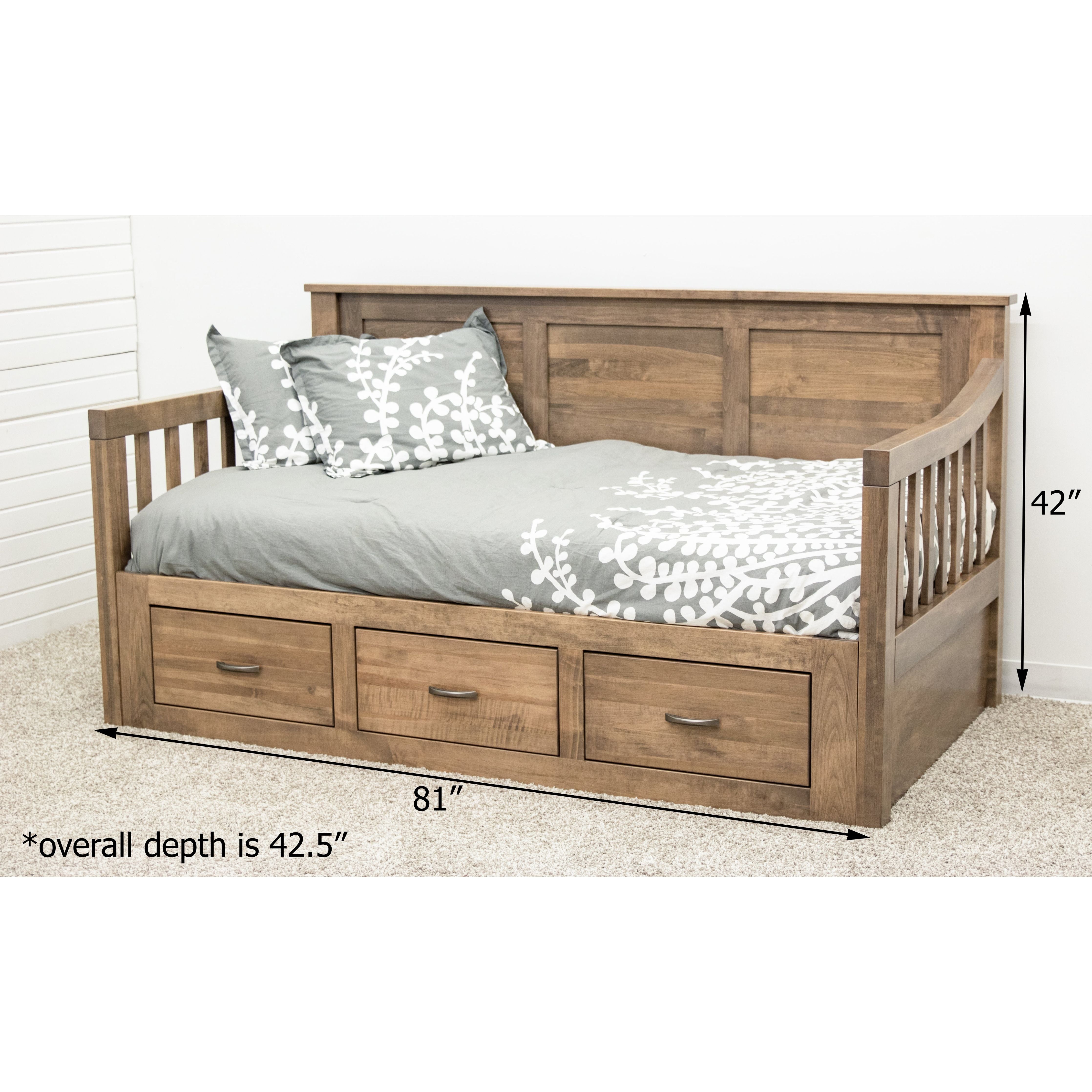 Mission Solid Wood Daybed with Drawers