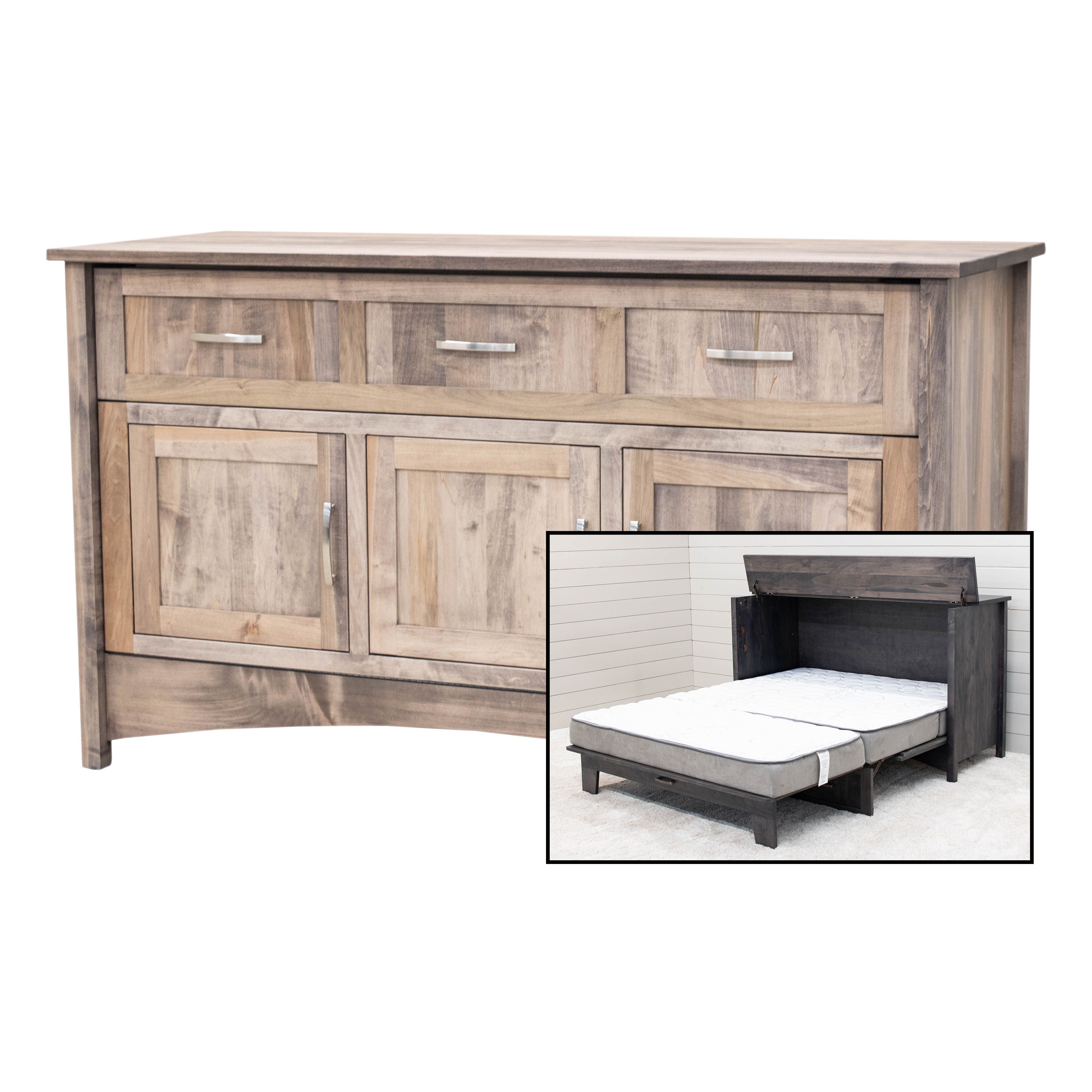 Mission Style Maple Wood Murphy Bed Cabinet | DU