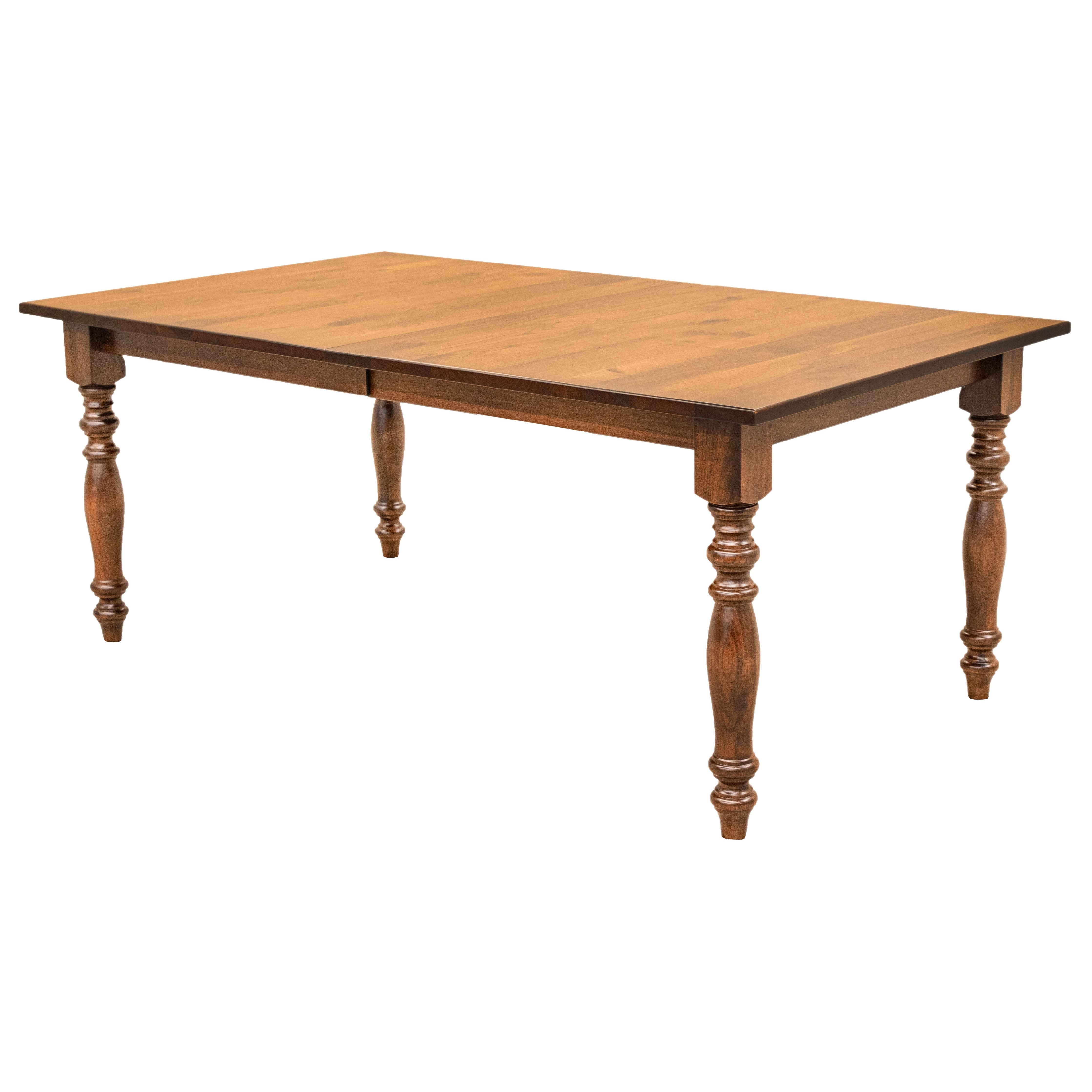 Modern Farm Leg Hickory Wood Extending Dining Table | MC