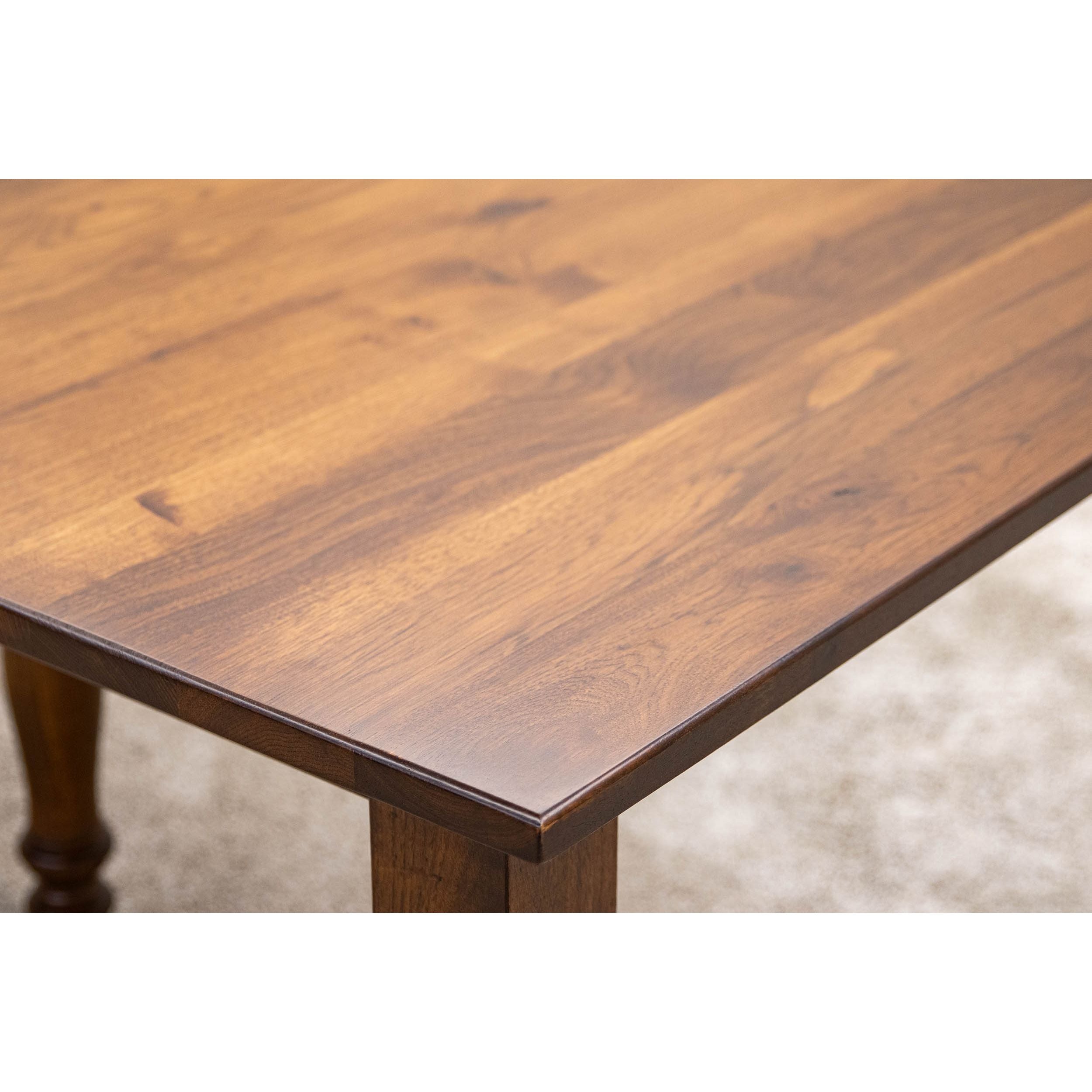 Modern Farm Leg Hickory Wood Extending Dining Table | MC