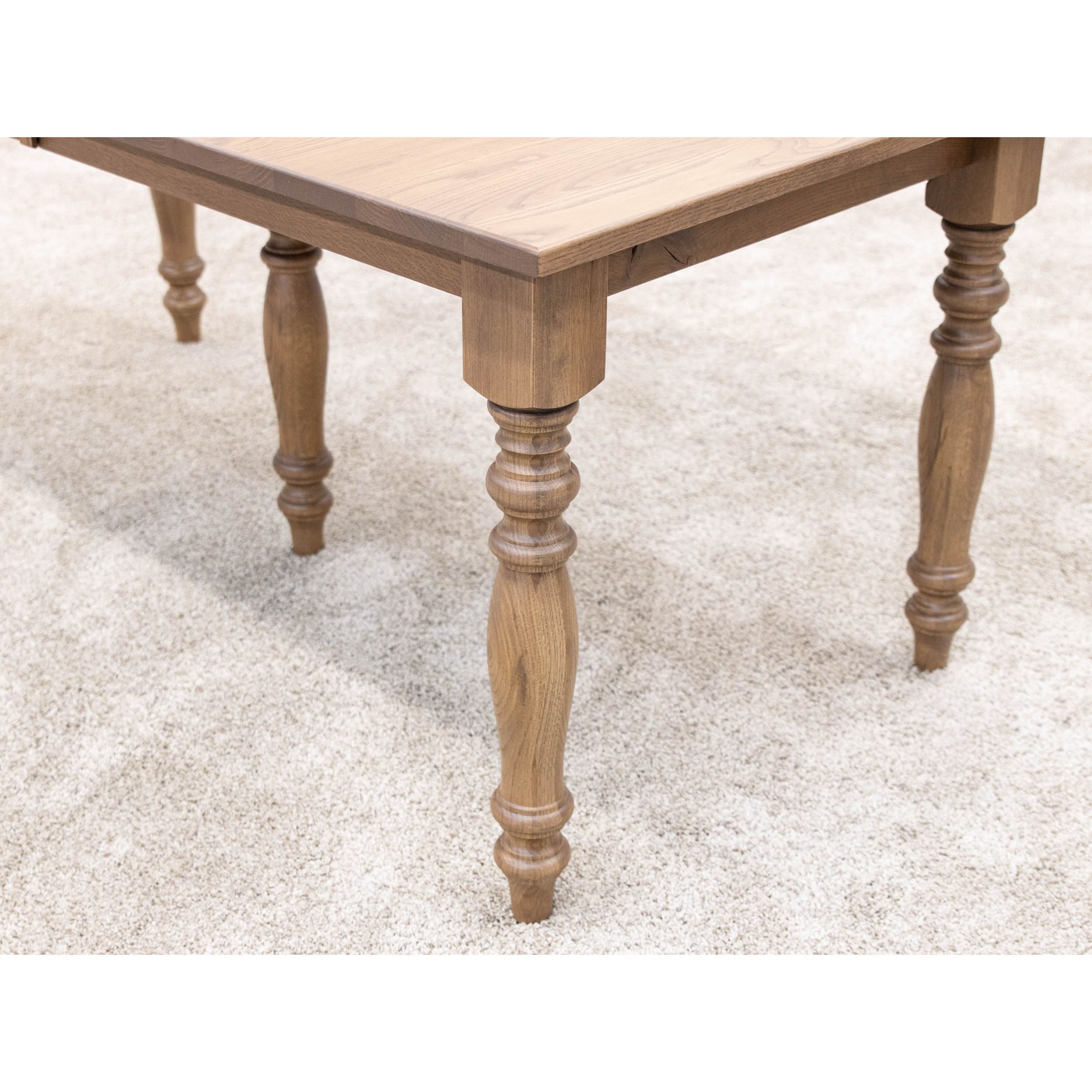 Modern Farm Leg White Oak Wood Extending Dining Table | WB