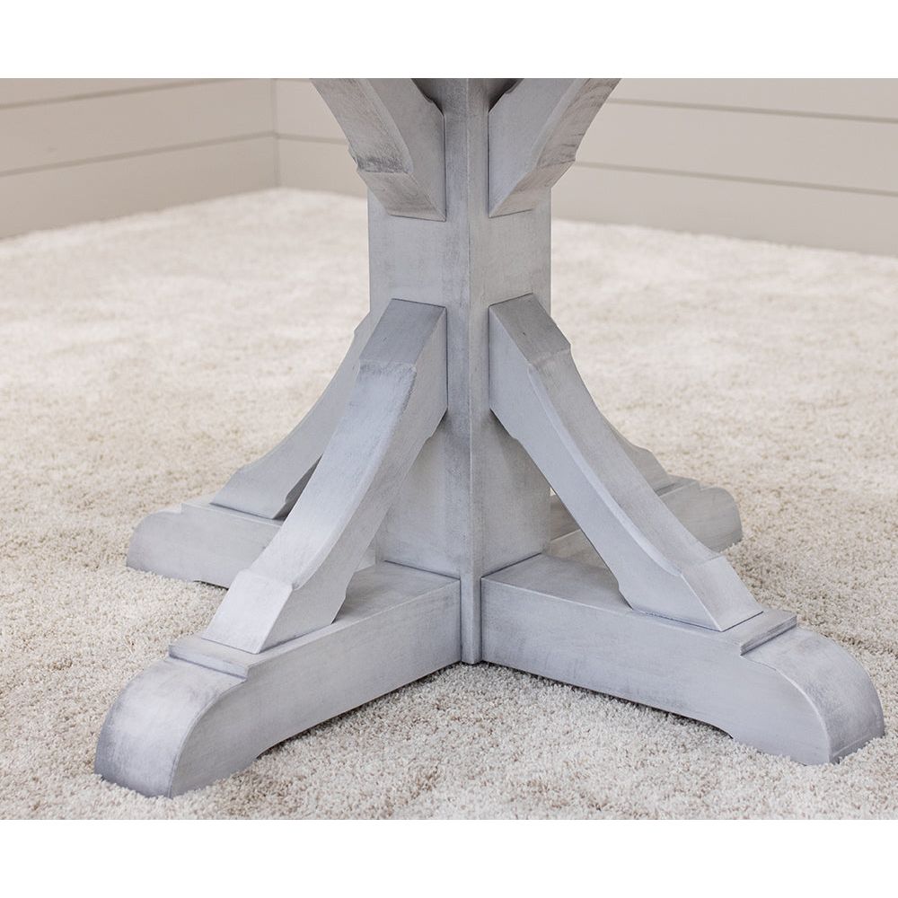 Newport Round Solid White & Maple Wood Dining Table