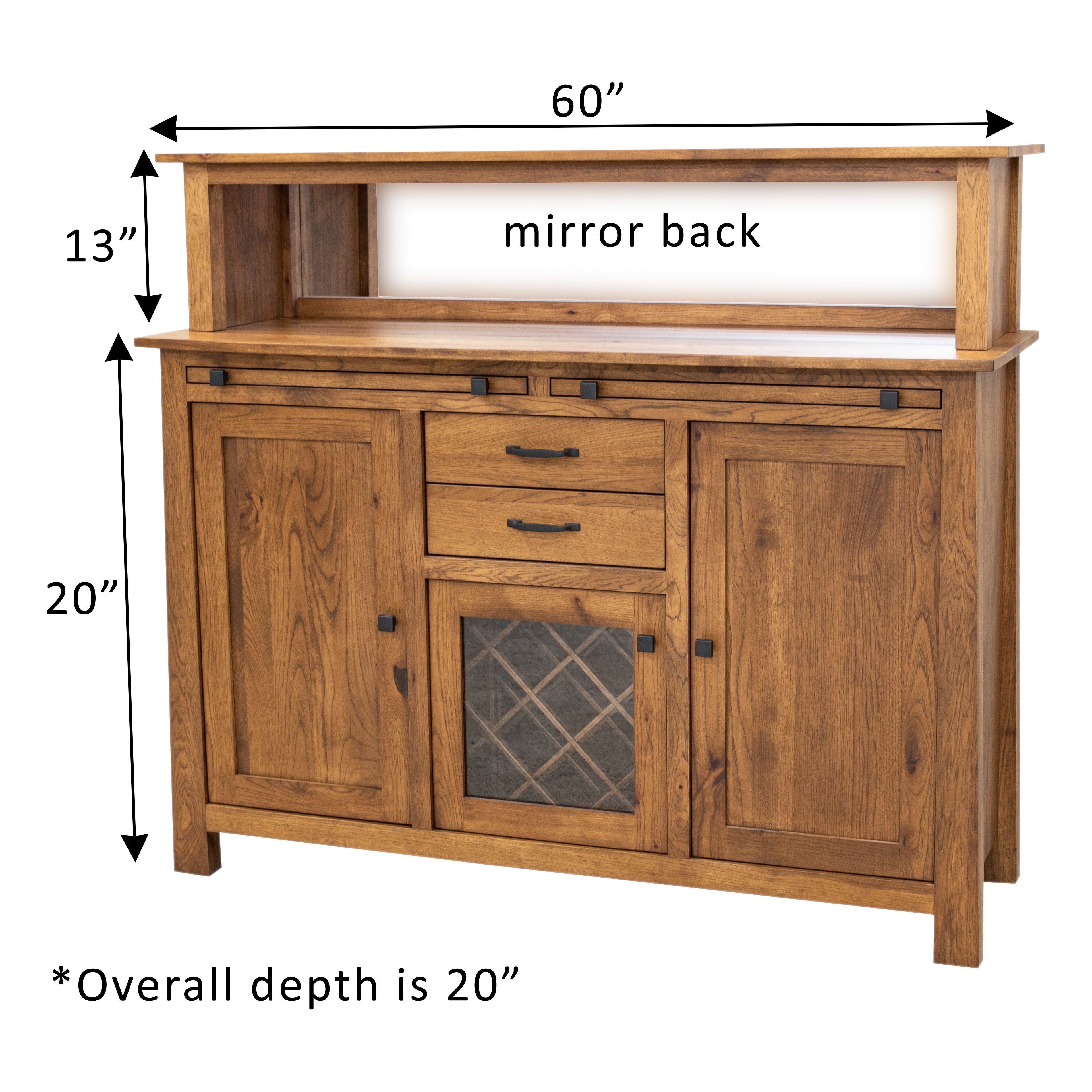 OBG Wine Buffet with Hutch Topper in Hickory Wood | HC