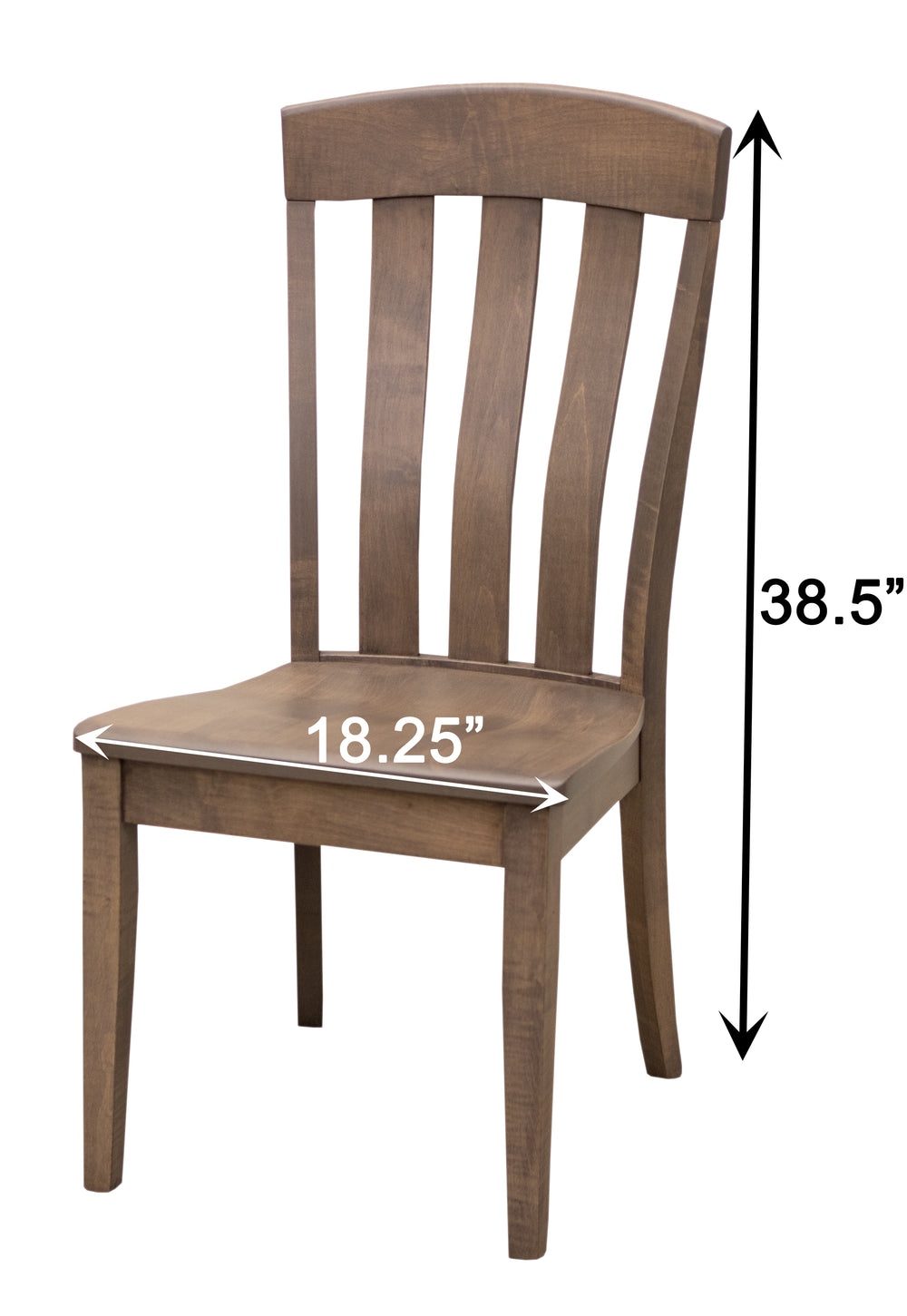 Oregon Side Dining Chair with Fabric Seat Dimensions