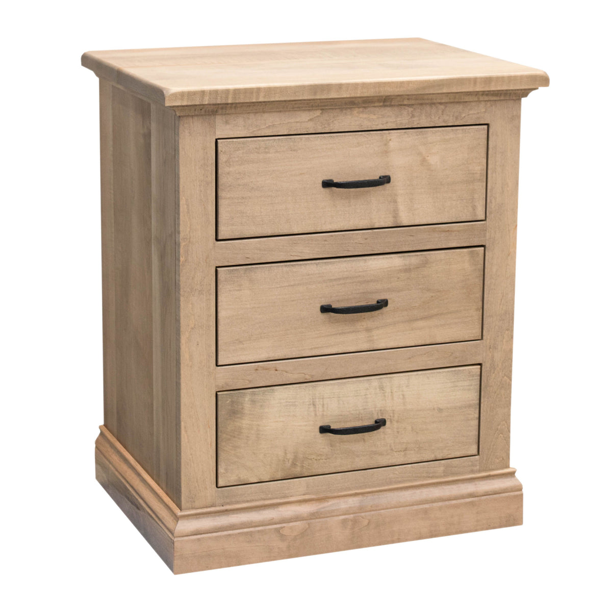 Portland Maple Wood 3-Drawer Nightstand | DS