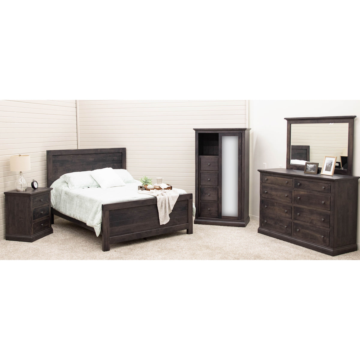 Portland King Maple Wood Storage Platform Bed | GS