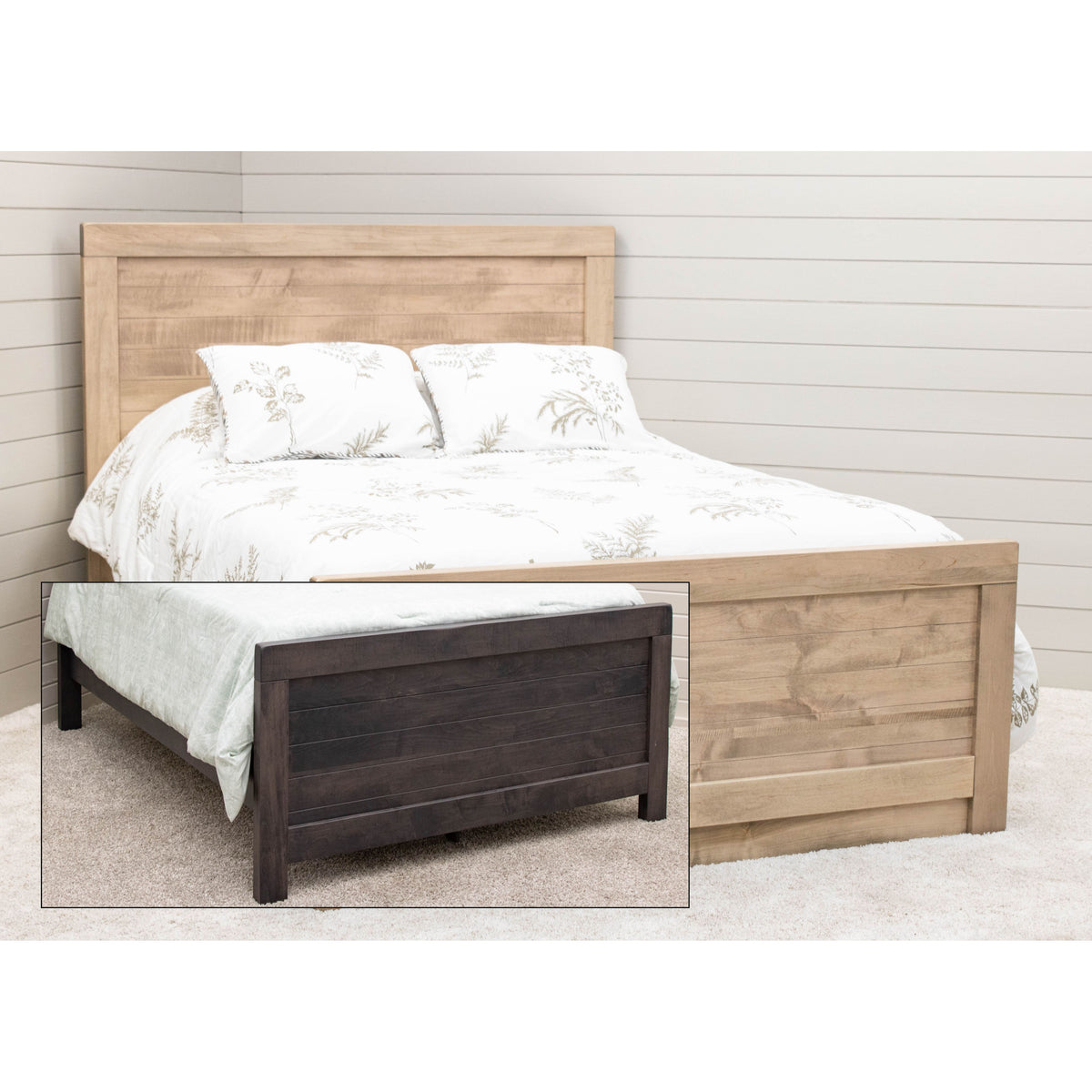 Portland King Maple Wood Storage Platform Bed | DS