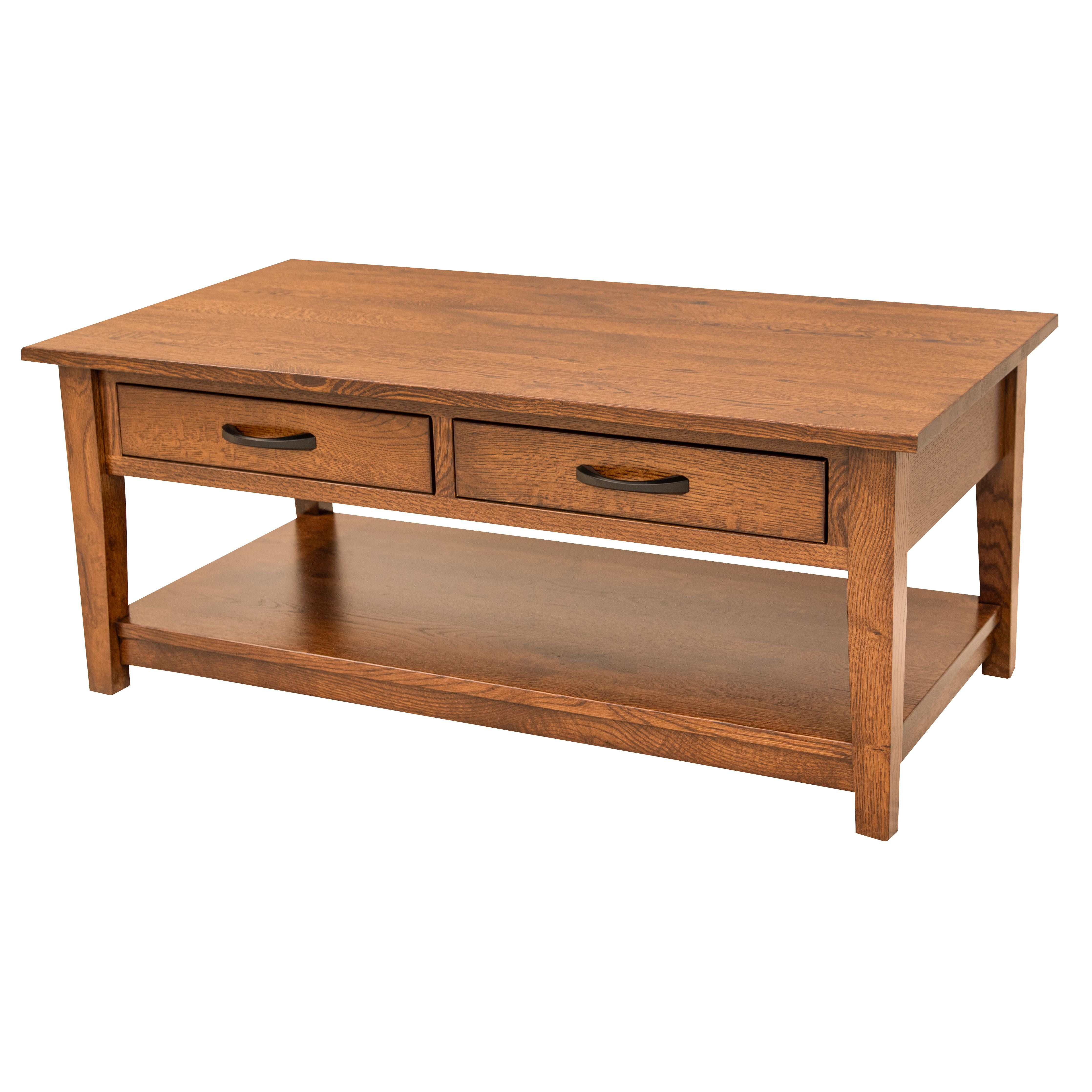 Riverton Quartersawn White Oak Wood Coffee Table | Cherry Finish