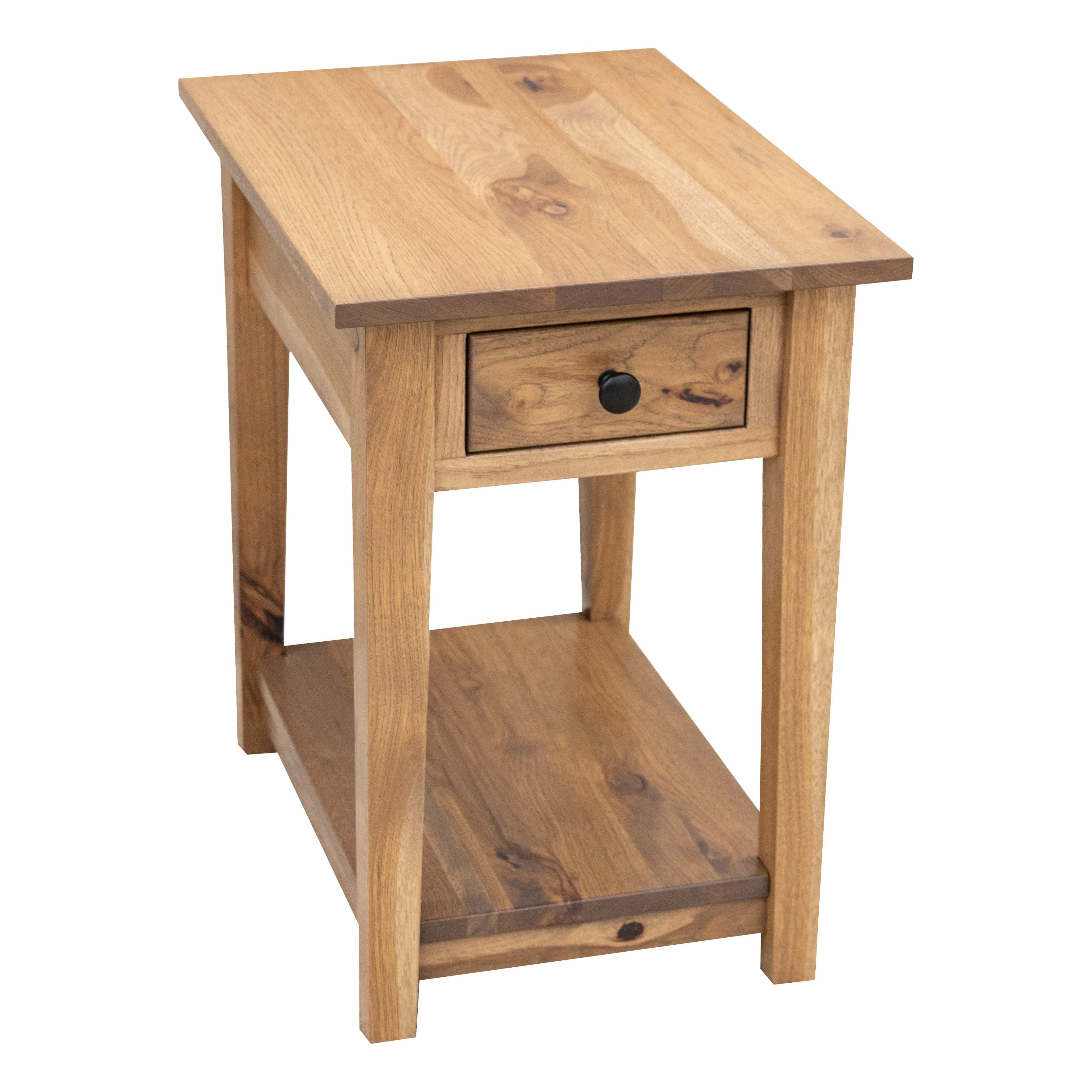 Riverton Rustic Hickory Wood Large Square Open End Table