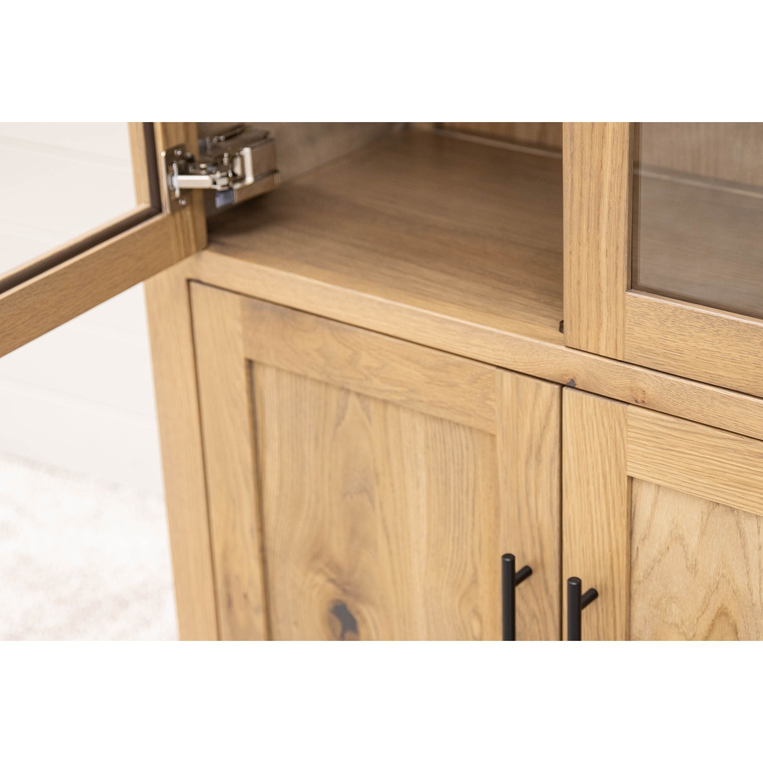 Wilmington White Oak Wood Arched Bookcase with Doors | DS