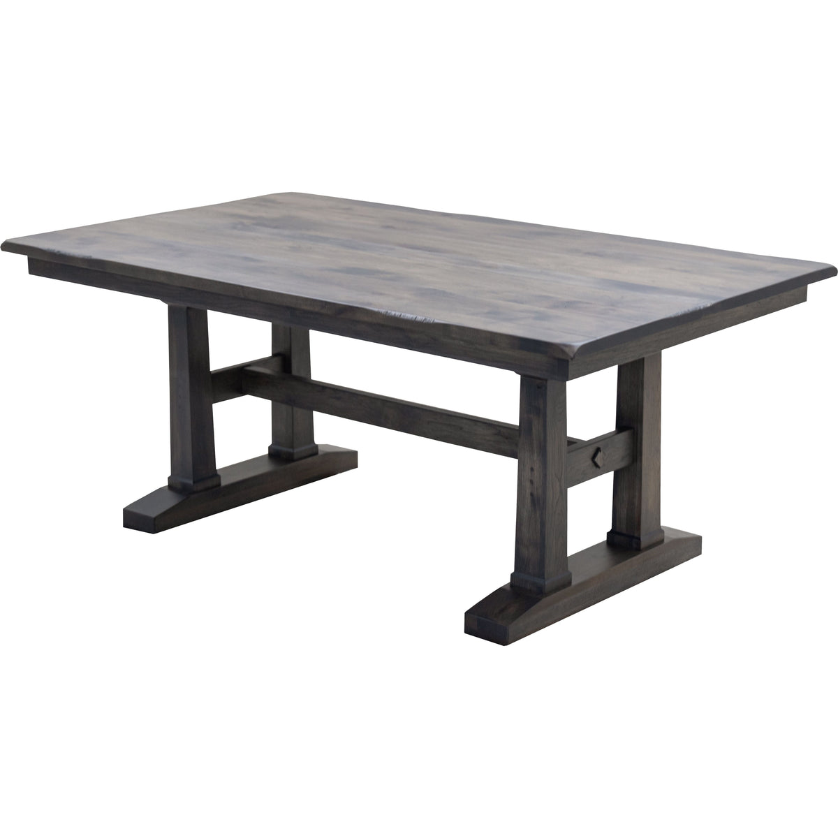Rowan Rustic Hickory Wood Extending Dining Table in Gunsmoke