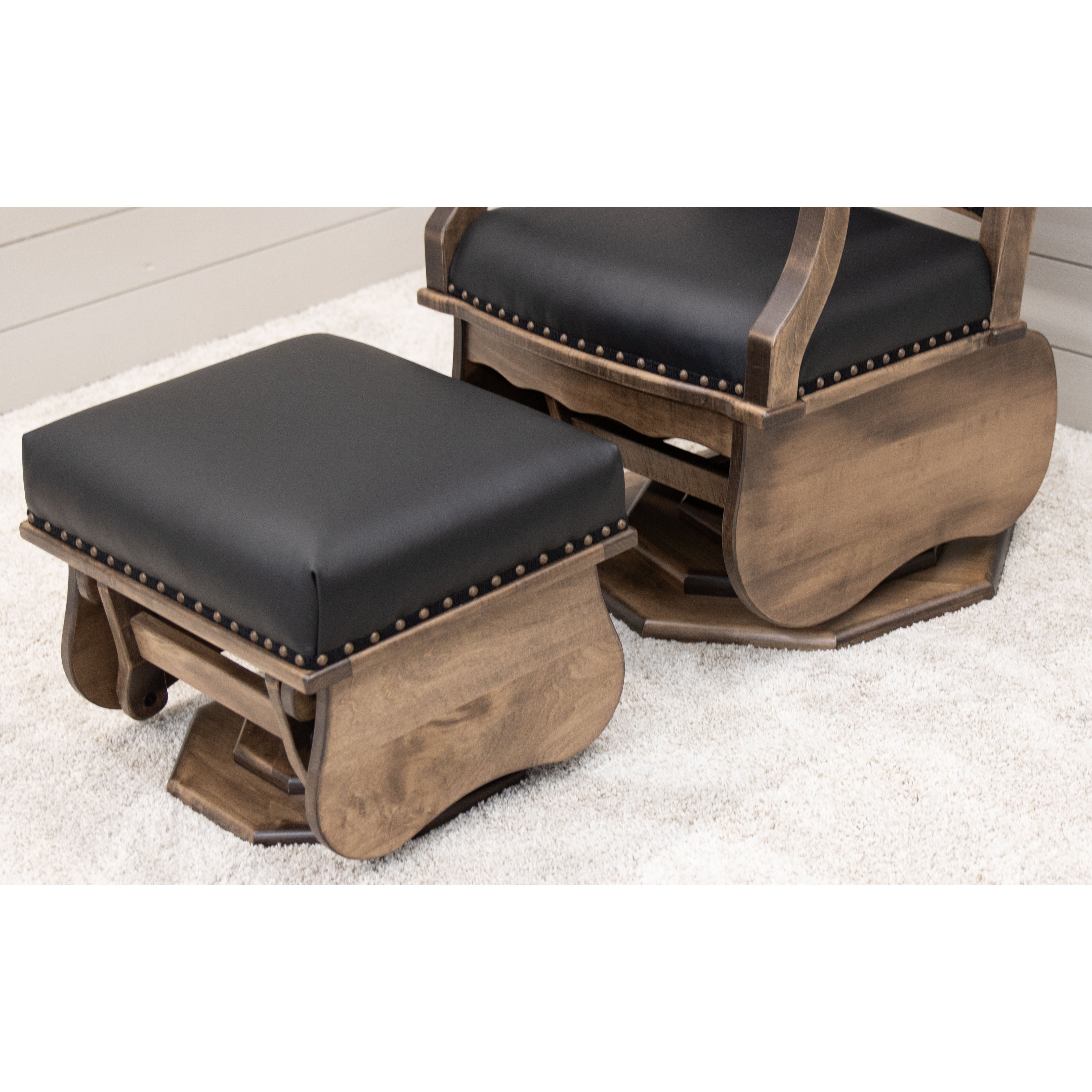 Leather glider rocker with ottoman best sale