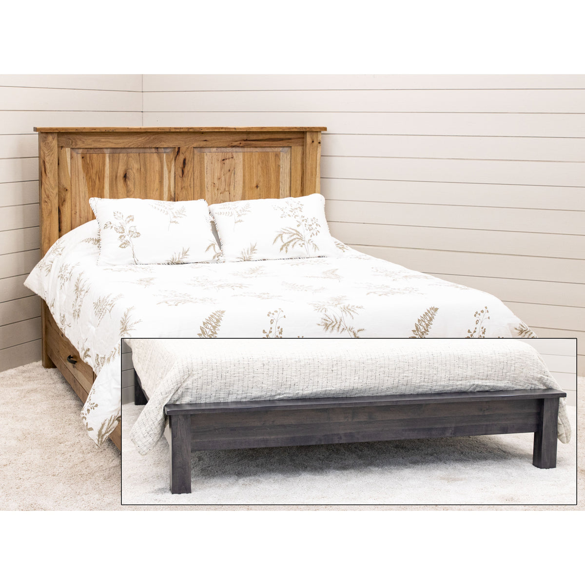 Savannah King Hickory Wood Storage Platform Bed | CO