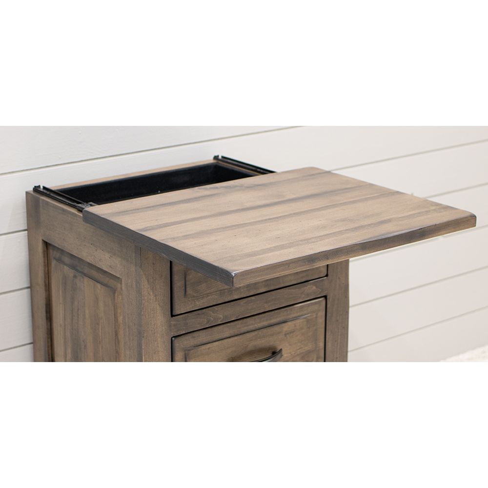 Hudson Black Maple Wood 3-Drawer Nightstand | EB