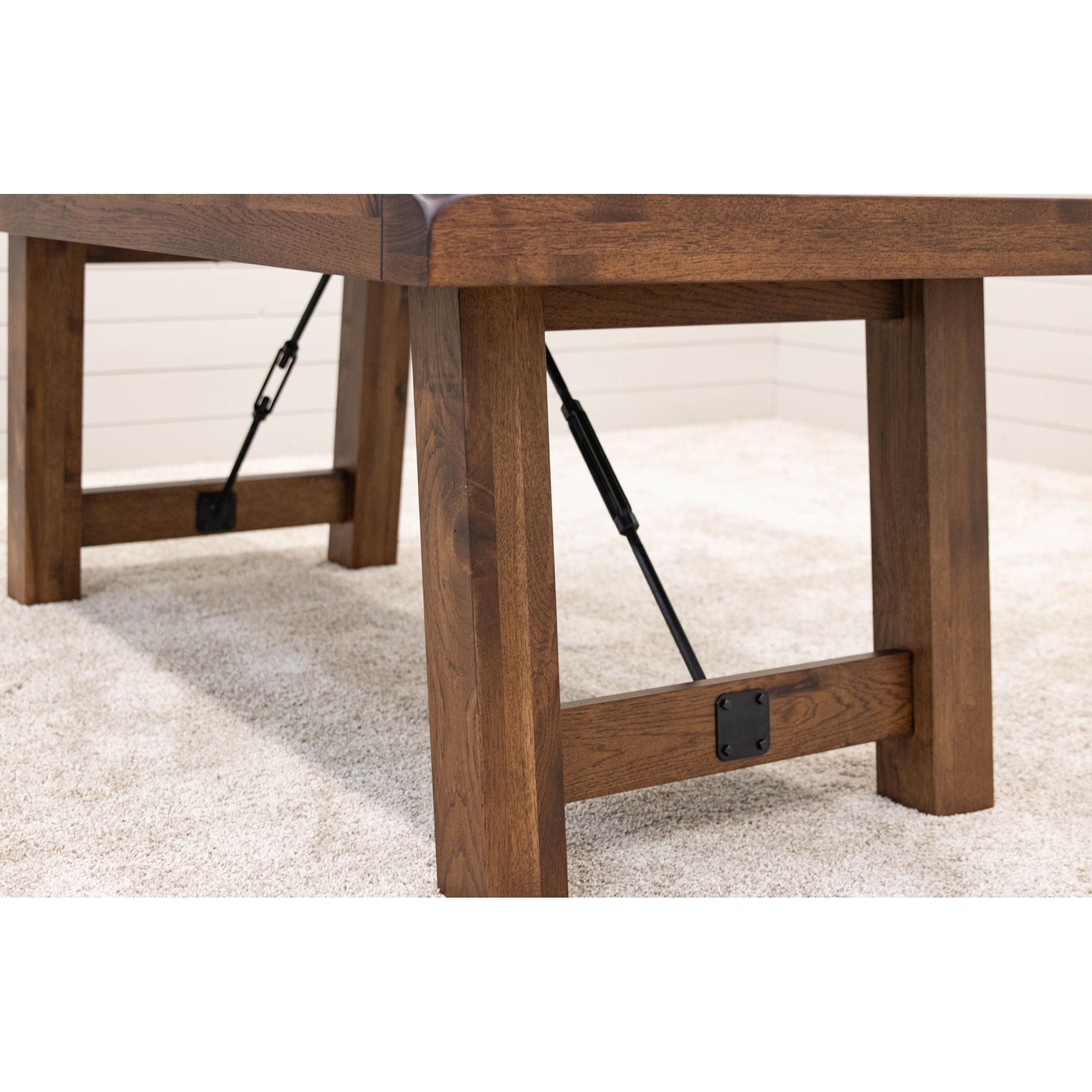 Settler's Trestle Large Hickory Wood Extending Dining Table | ASB