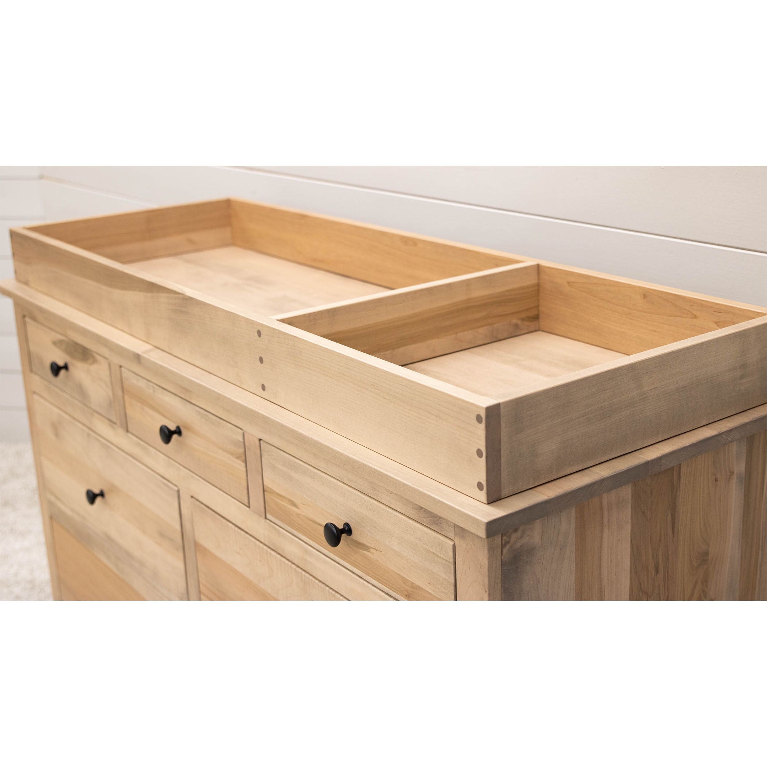 Shaker Maple Wood 7-Drawer Nursery Dresser with Changing Topper | DS