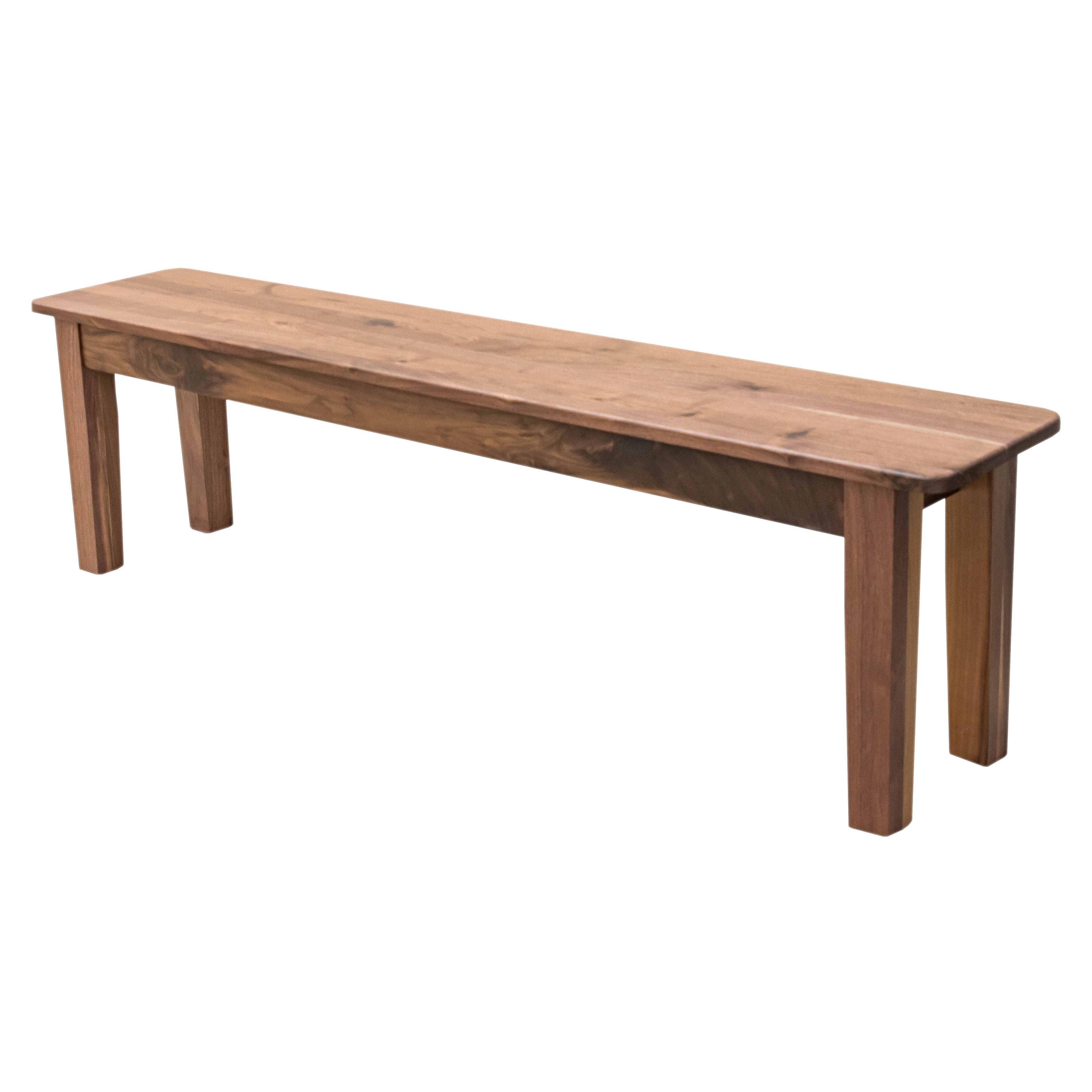 Heavy Shaker Leg Walnut Wood Dining Bench | NAT