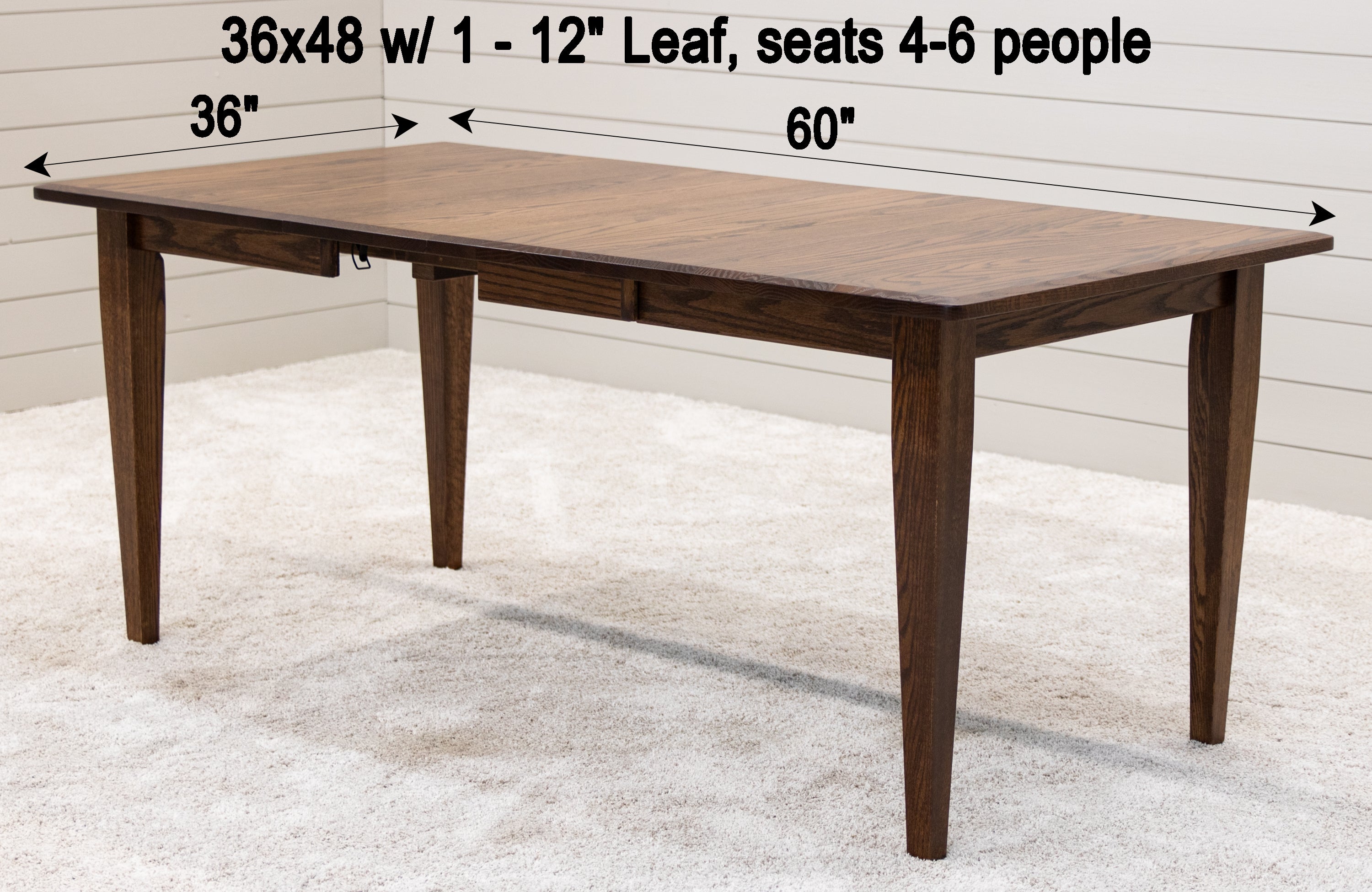 Lakeland Shaker Solid Red Oak Wood Small Kitchen Table