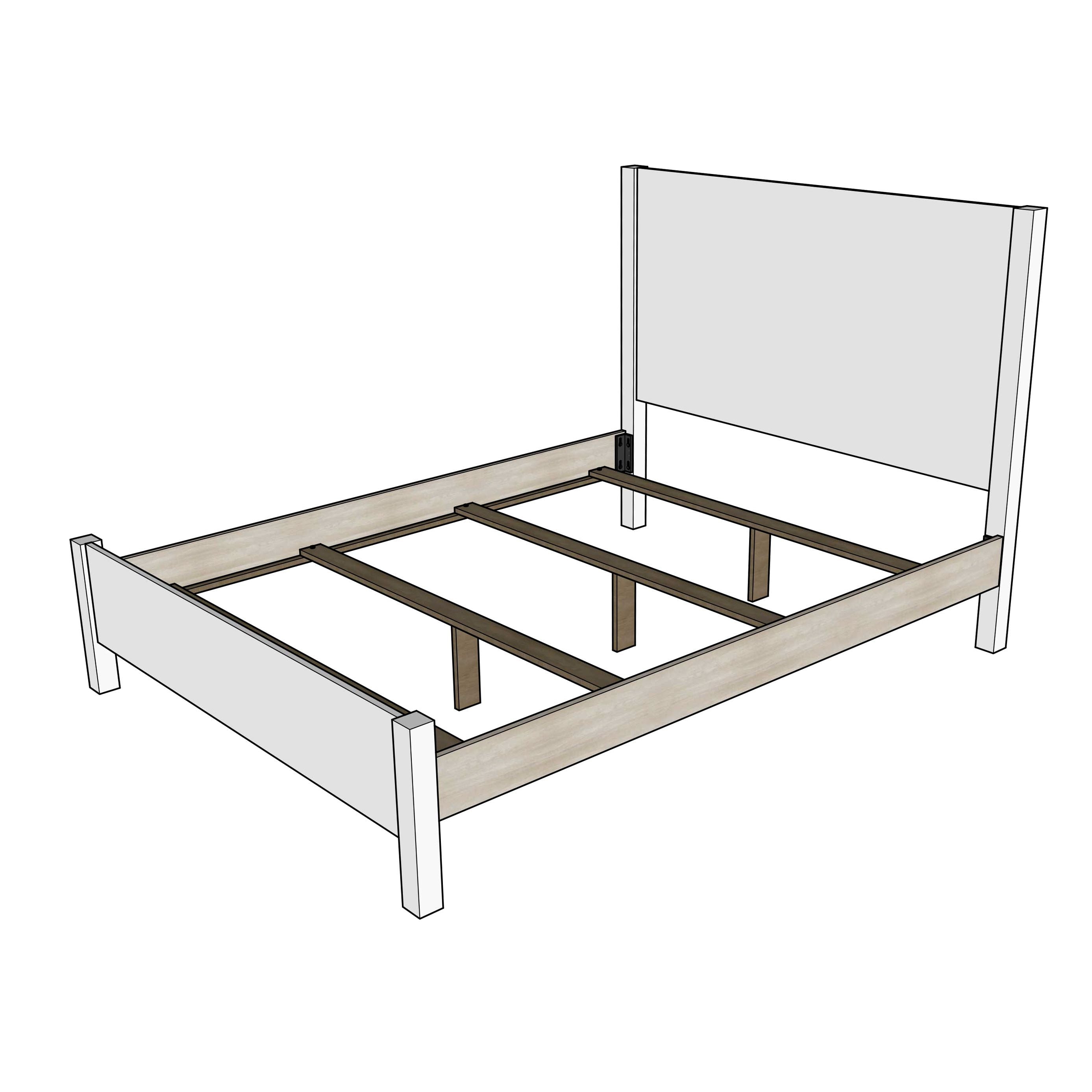 DCF Roughsawn Full Maple Wood Storage Platform Bed with Arched Headboard | CO