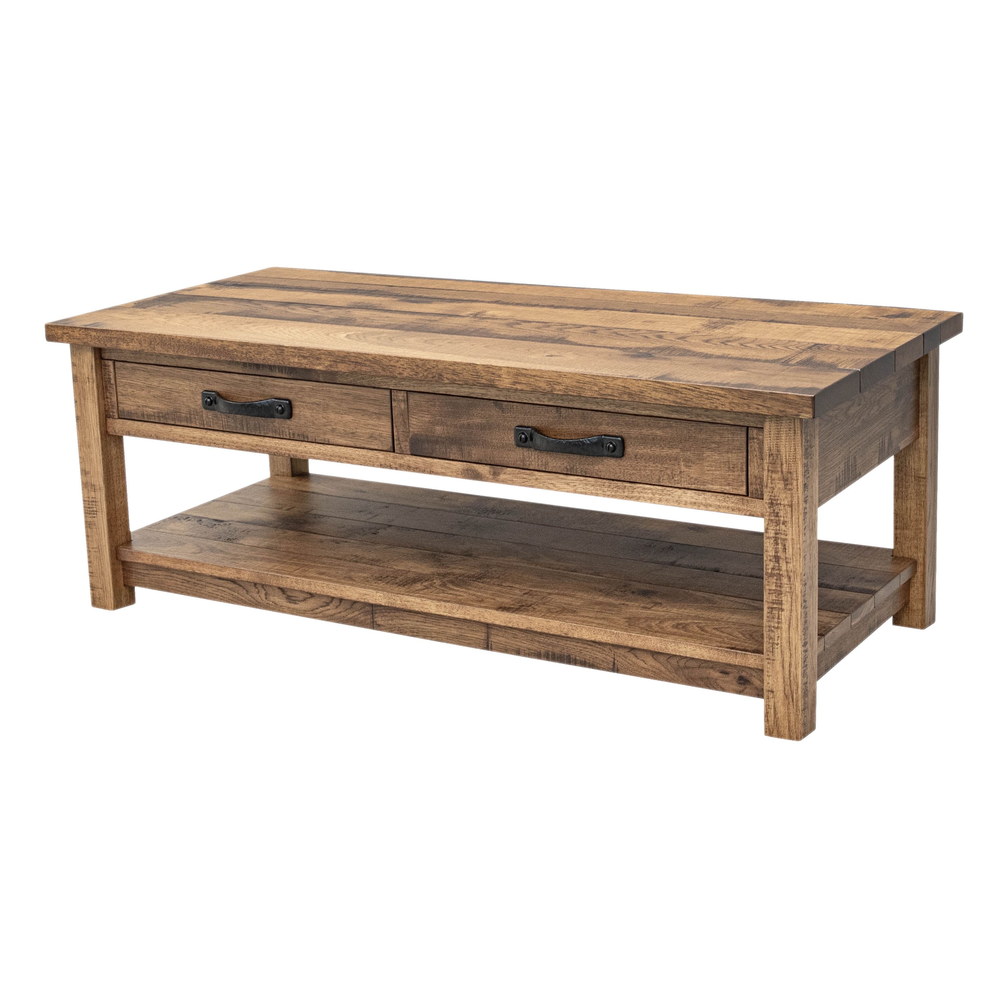 Arcadia Hickory Wood Rectangle Open Coffee Table | CO