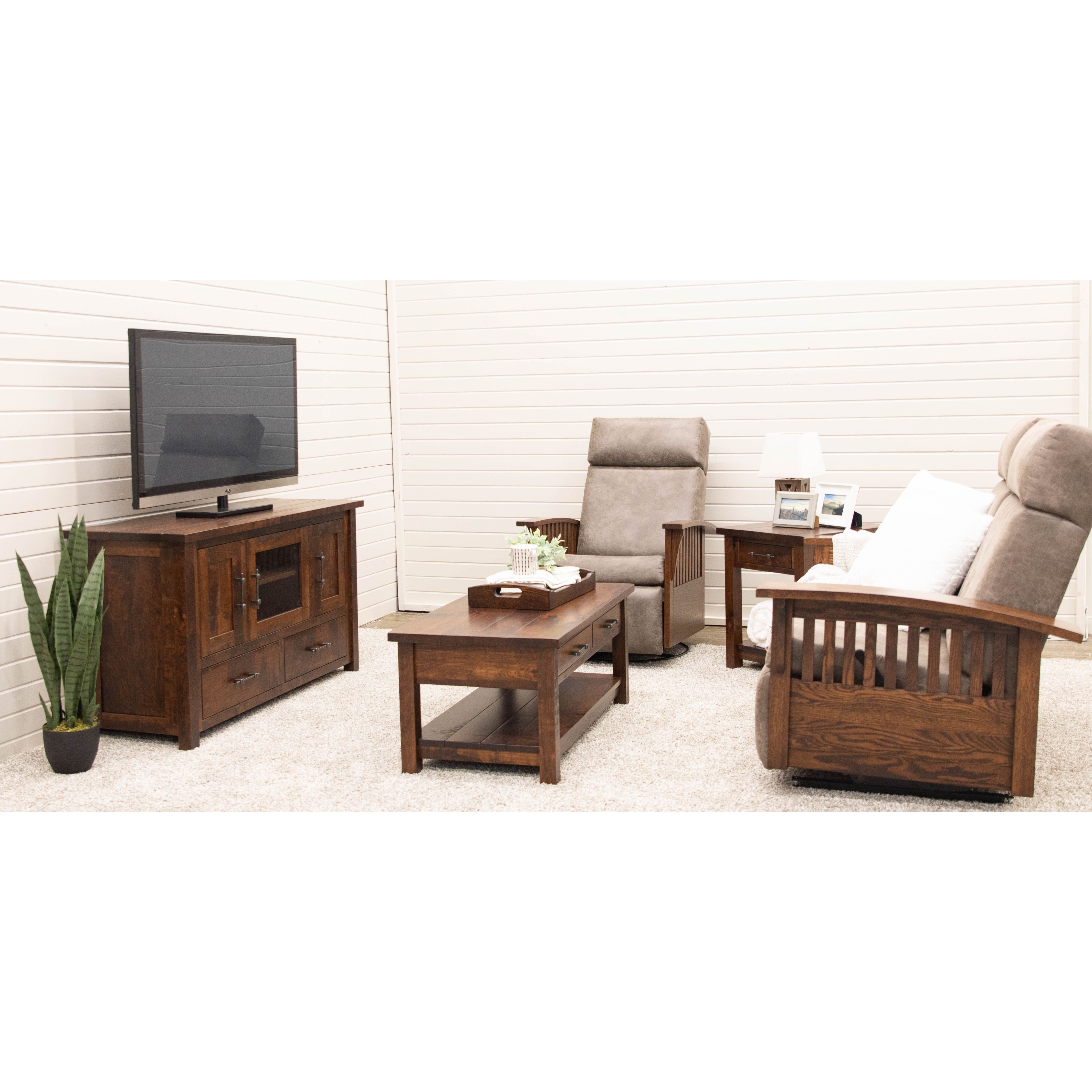 Mission Swivel Glider Recliner with Wood Arms | 22-61