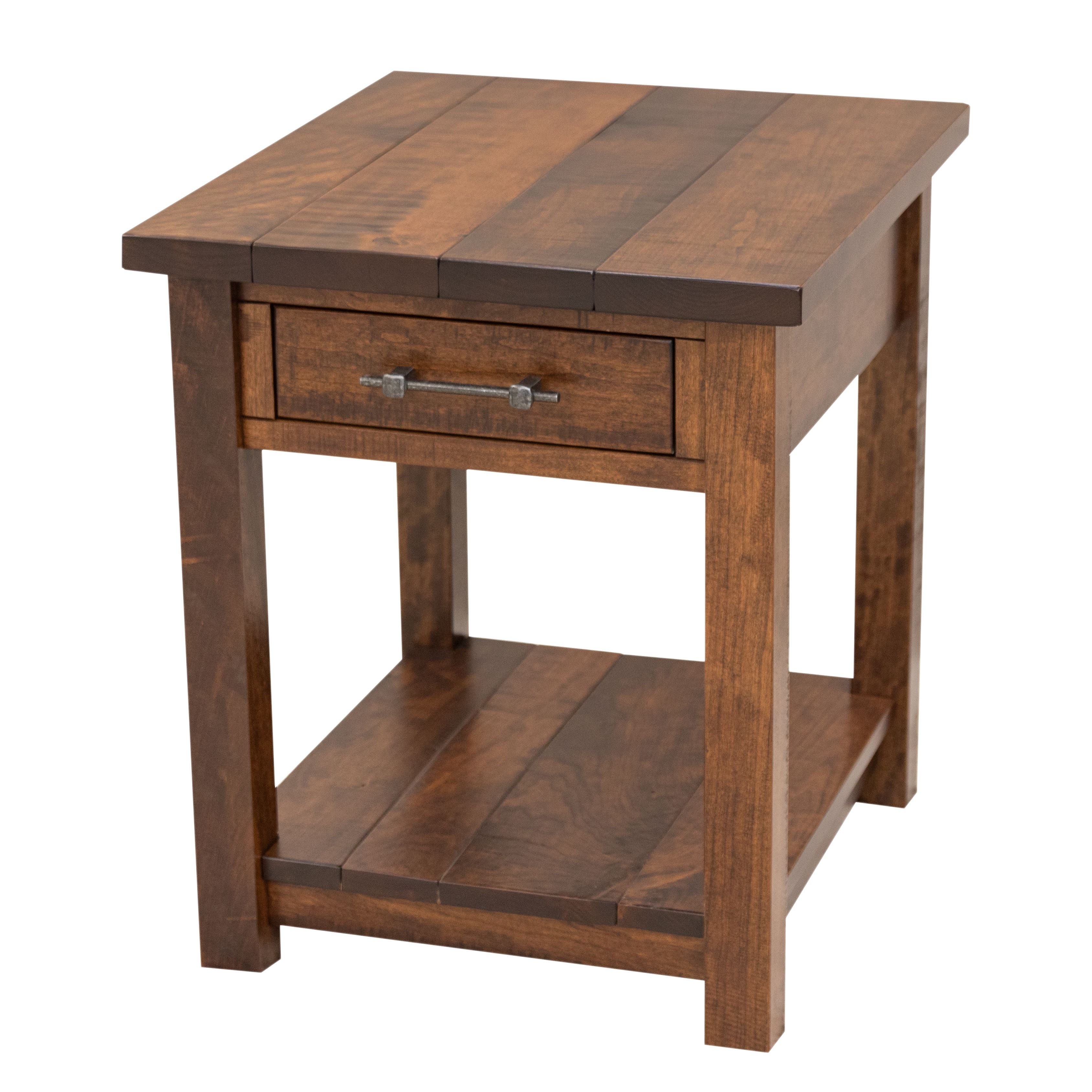 Arcadia Rustic Quarter Sawn White Oak Wood Rectangle Open End Table