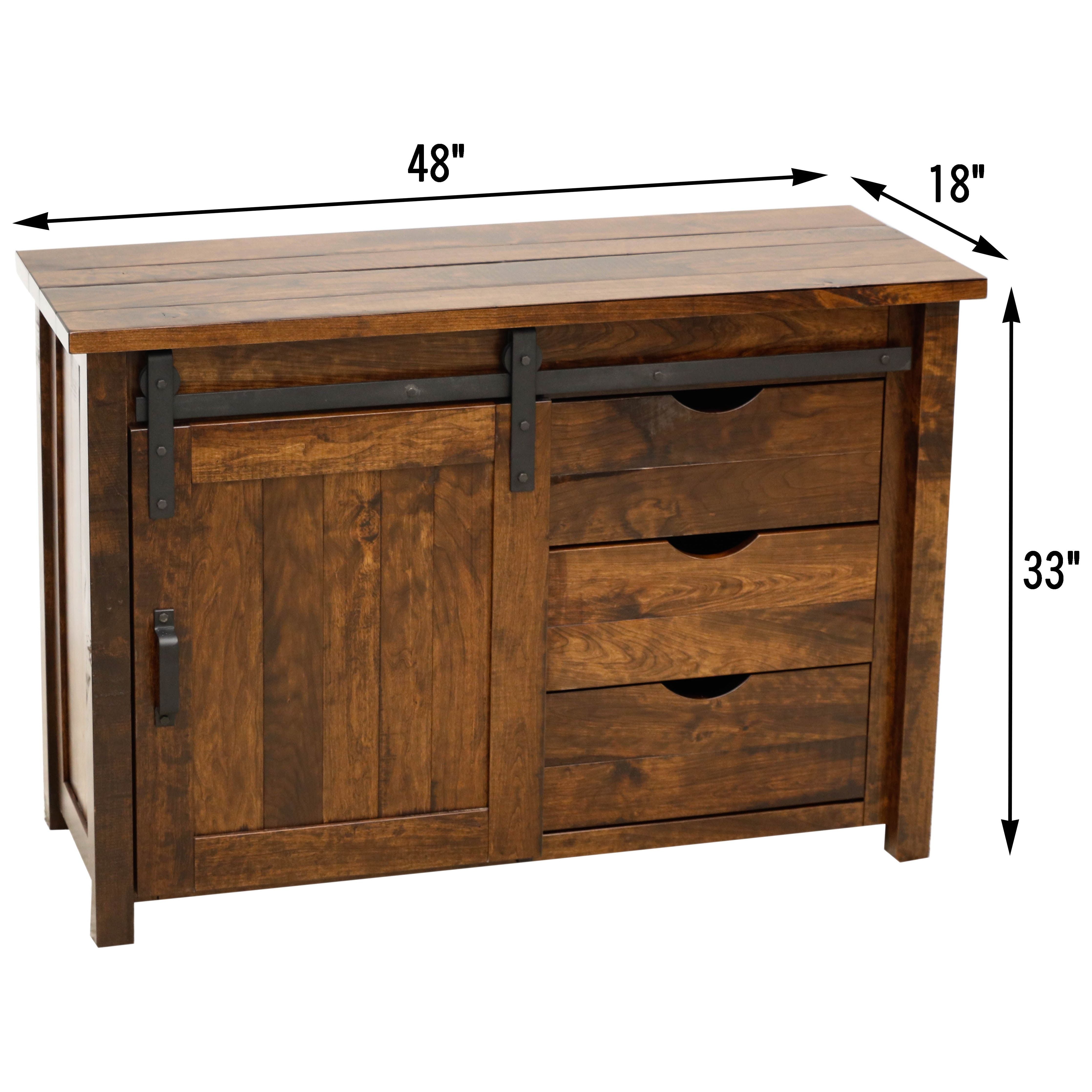 Arcadia 48" Sliding Barn Door Post TV Console