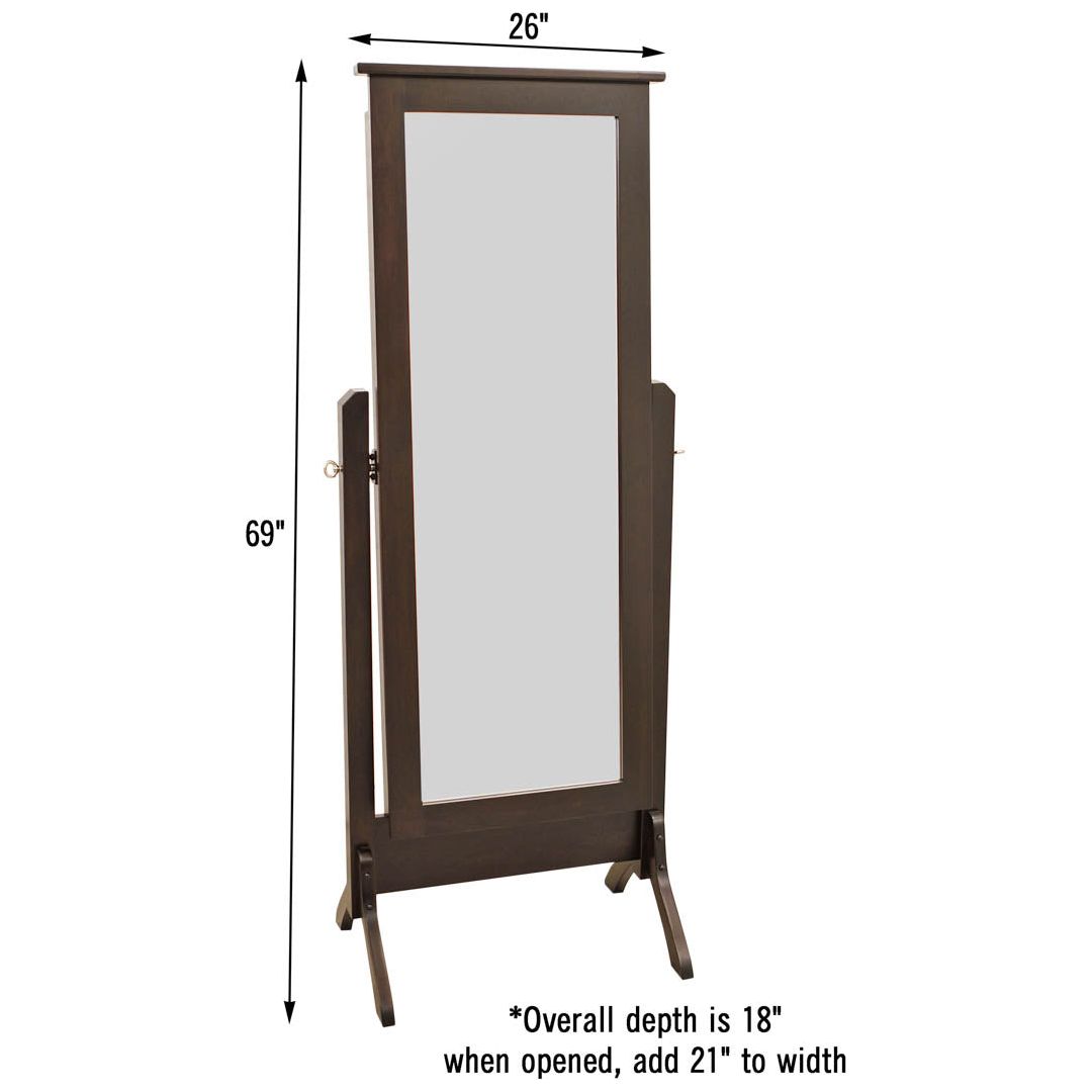 Shaker Sliding Jewelry Cheval Mirror