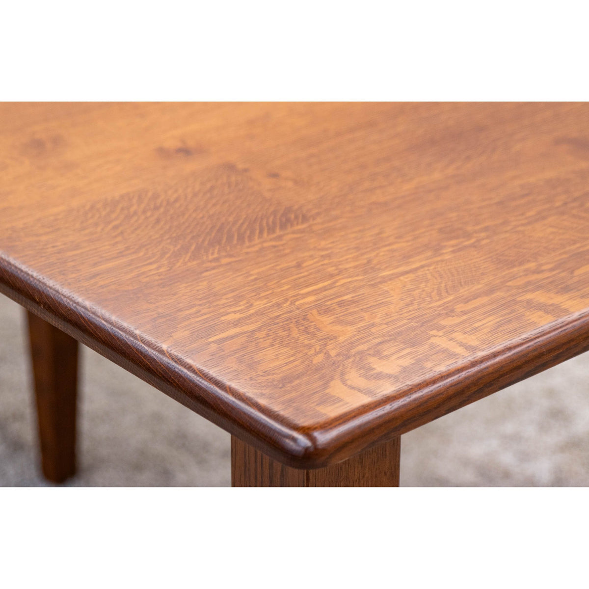 Classic Turned Cam Leg Quarter Sawn White Oak Wood Extending Dining Table | MC