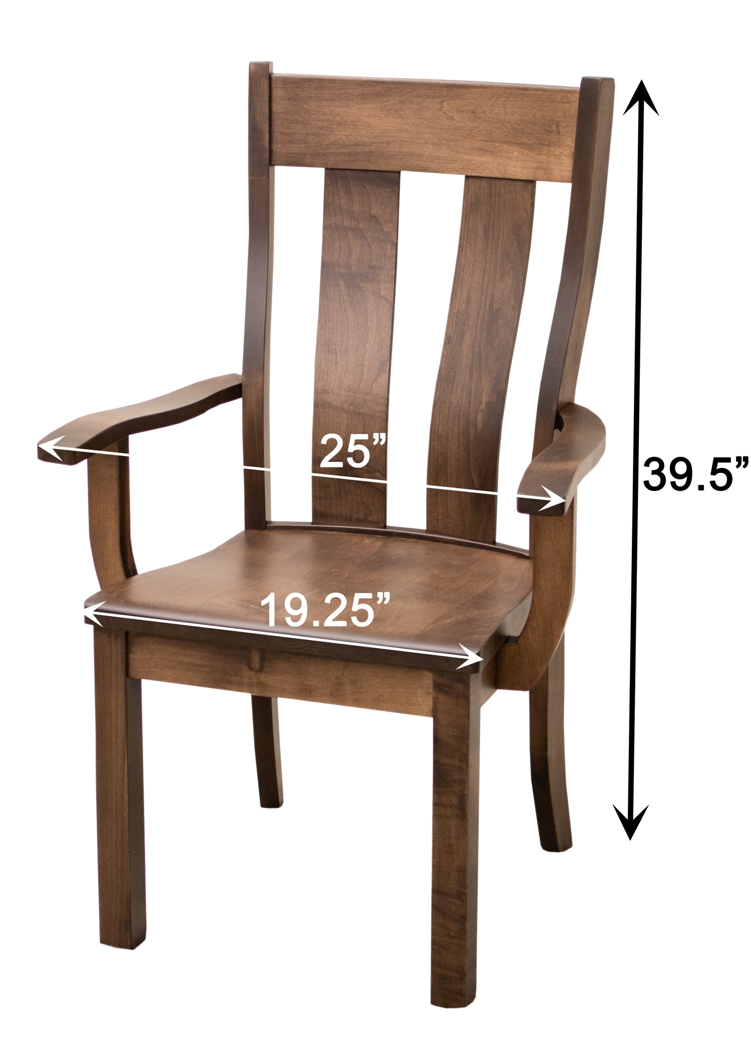 Urbana Black & Wood Arm Dining Chair | M-DK&SP Dimensions