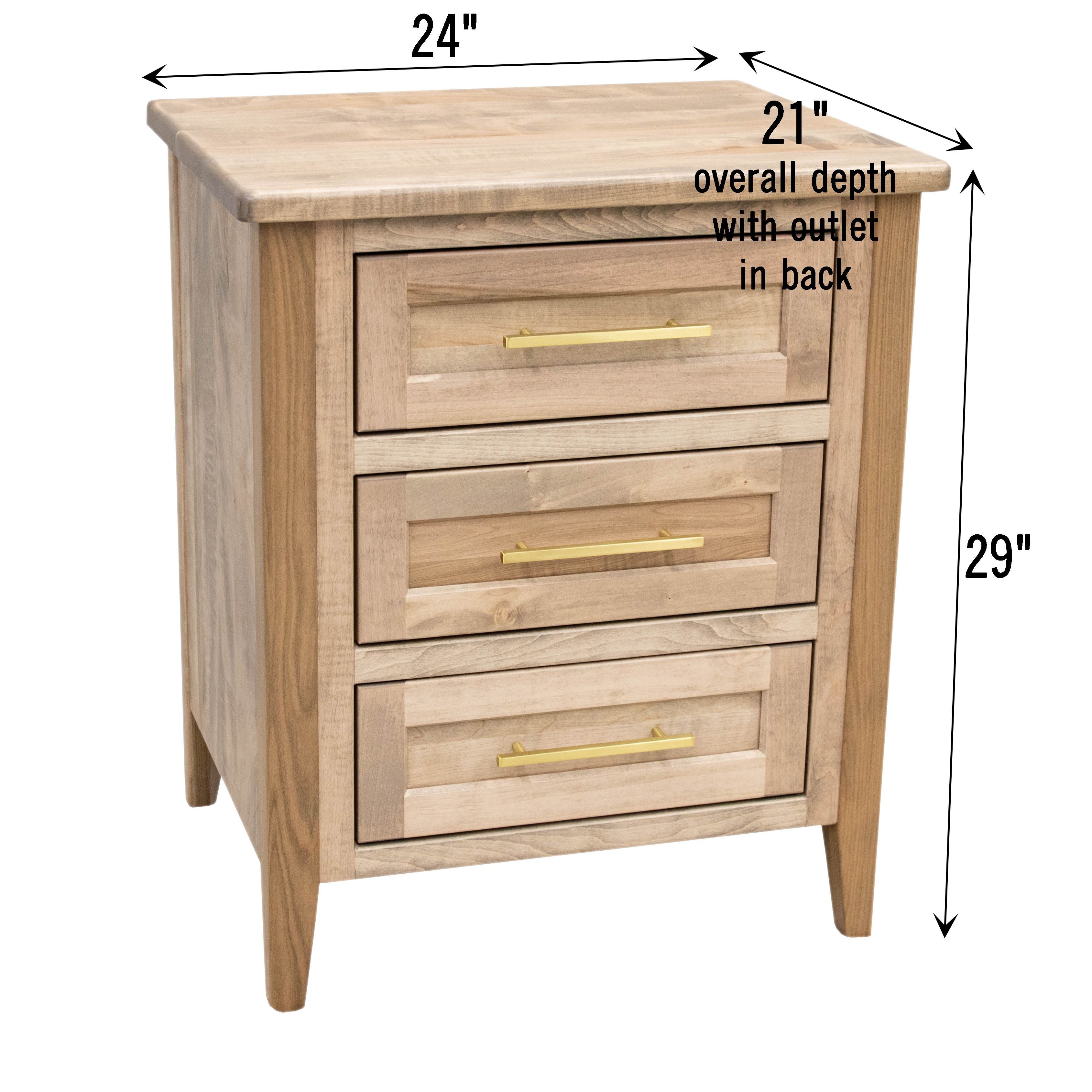 Washington 3-Drawer Nightstand