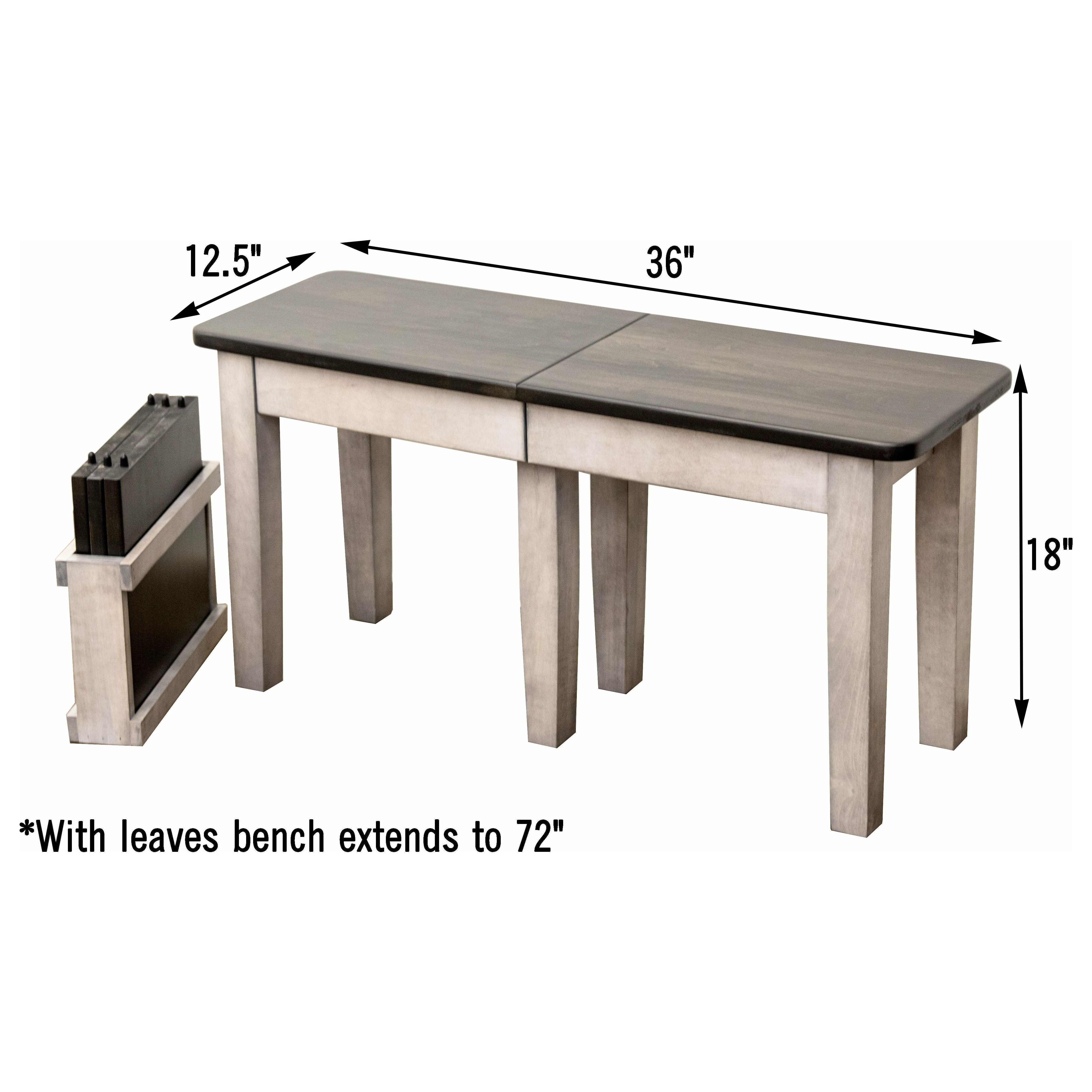 Shaker Expandable Bench, 3' to 6'