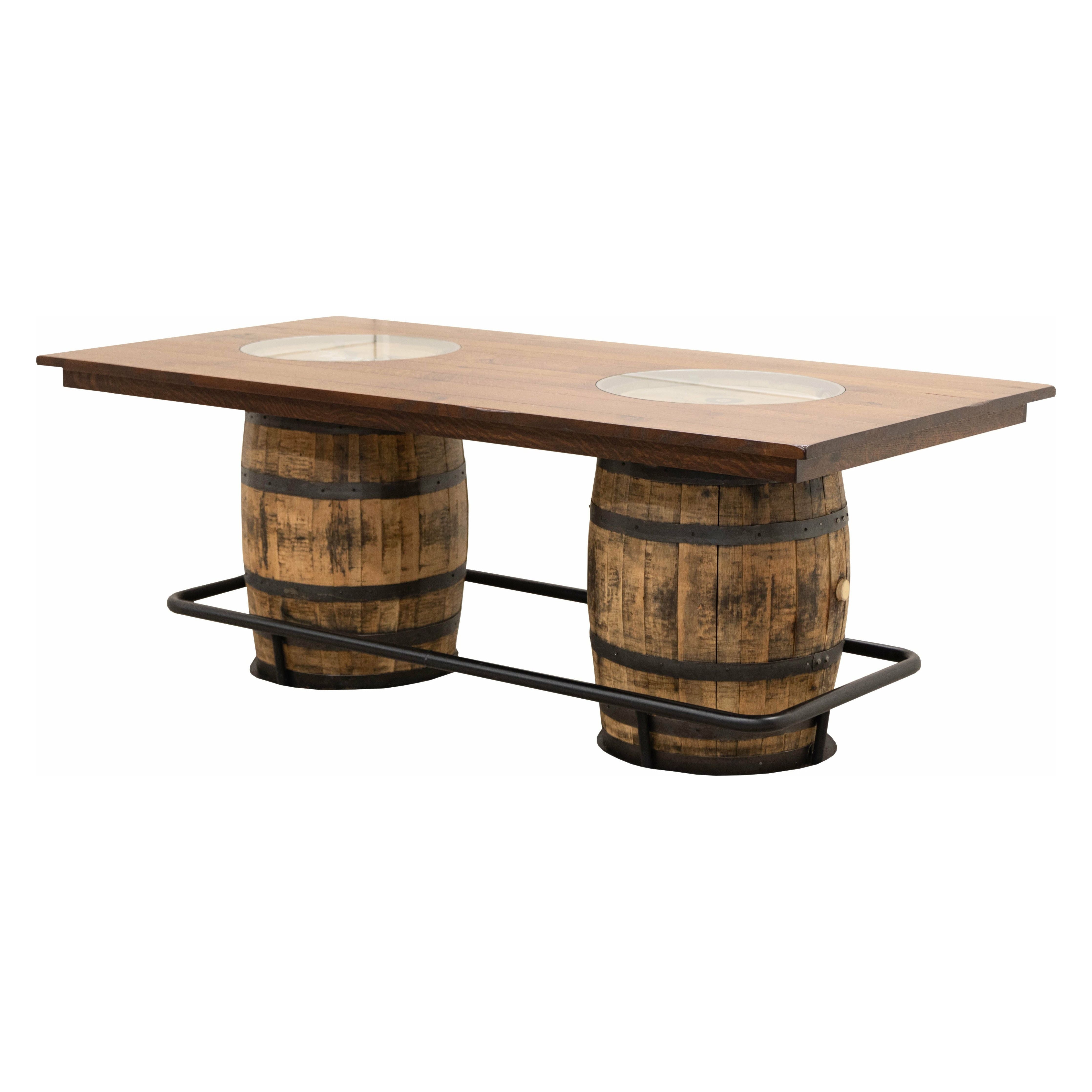 Whiskey Personalized Double Barrel Pub Table