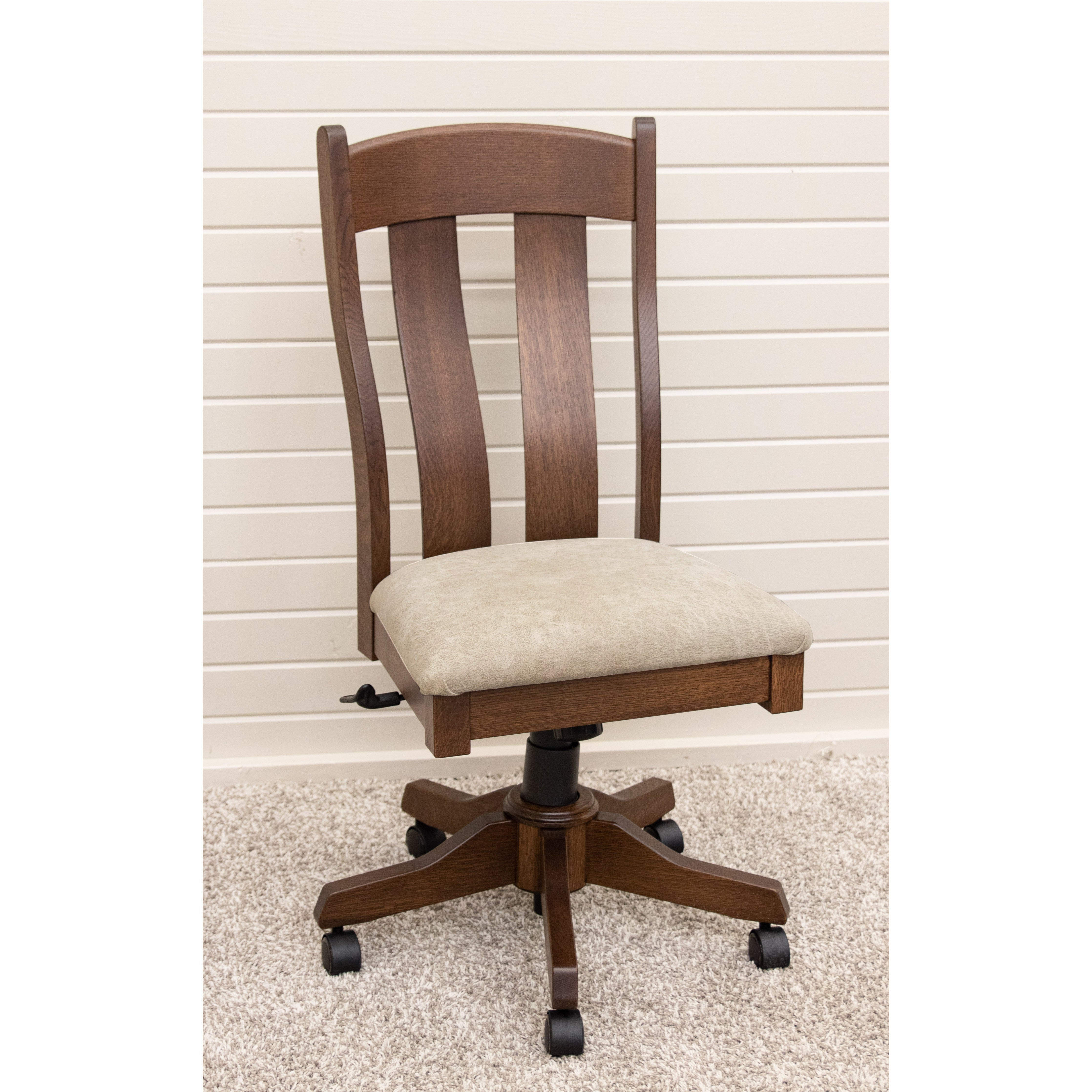 Low Back Desk Chair with Gas Lift from DutchCrafters Amish Furniture