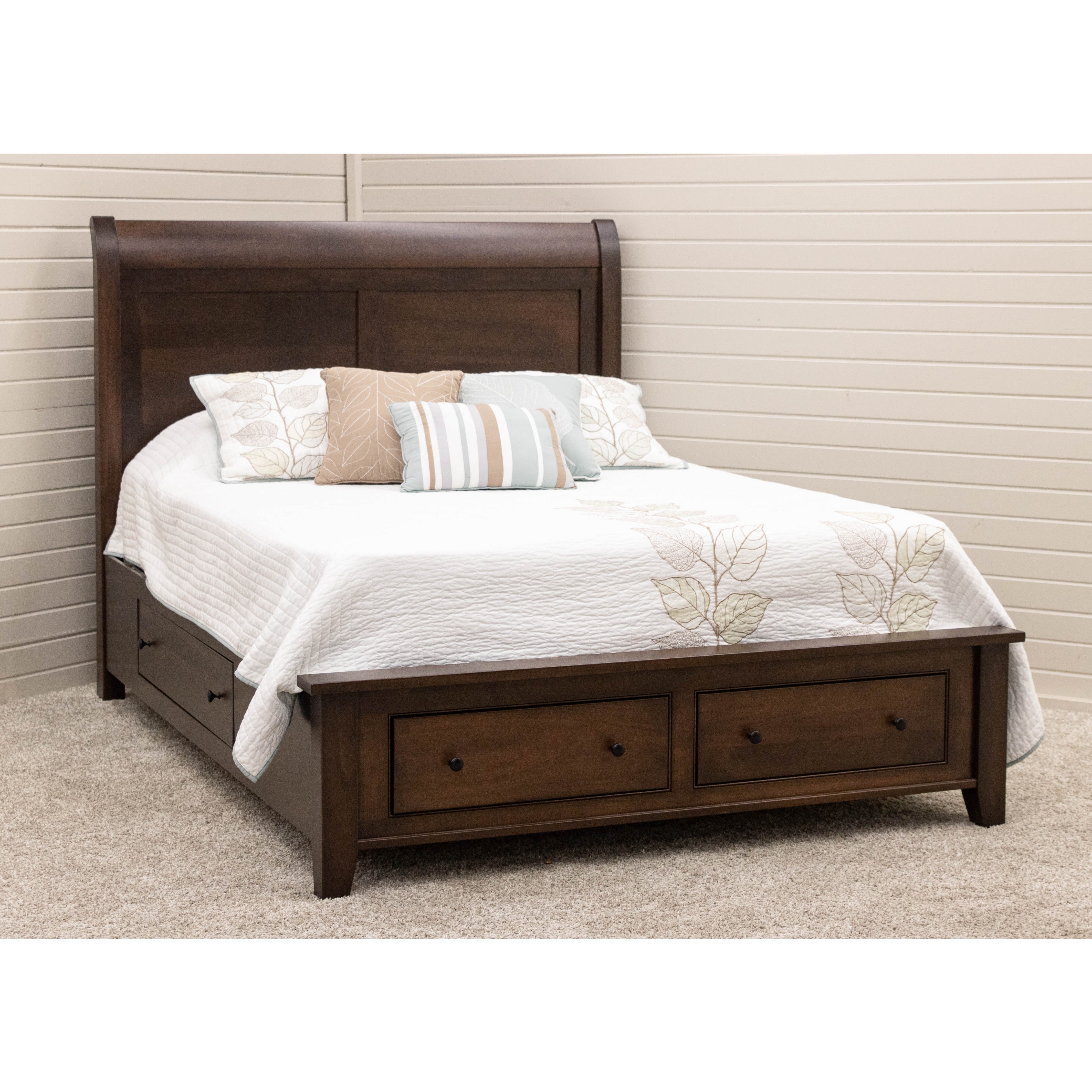 Amish Horizontal Wall Bed Set with Side Storage from DutchCrafters